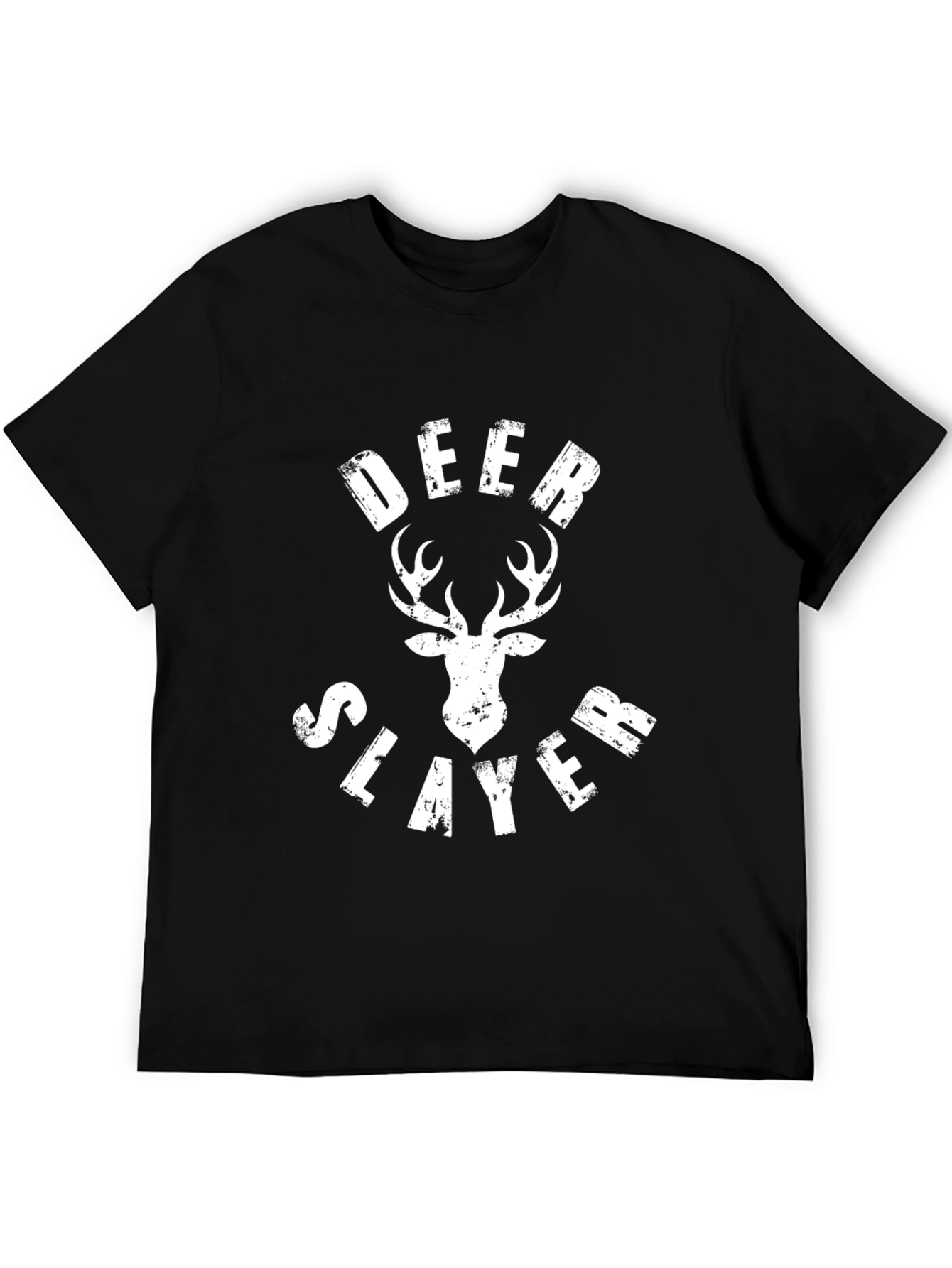 Deer Slayer Graphic Tee - Black Cotton T-Shirt