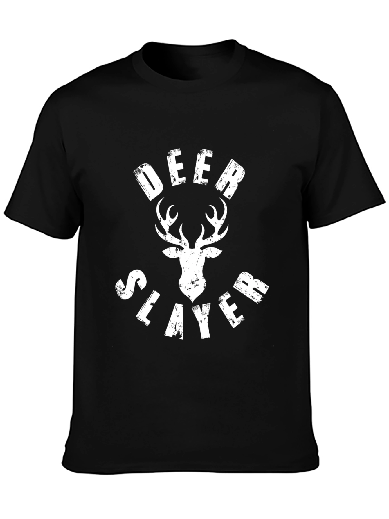 Deer Slayer Graphic Tee - Black Cotton T-Shirt