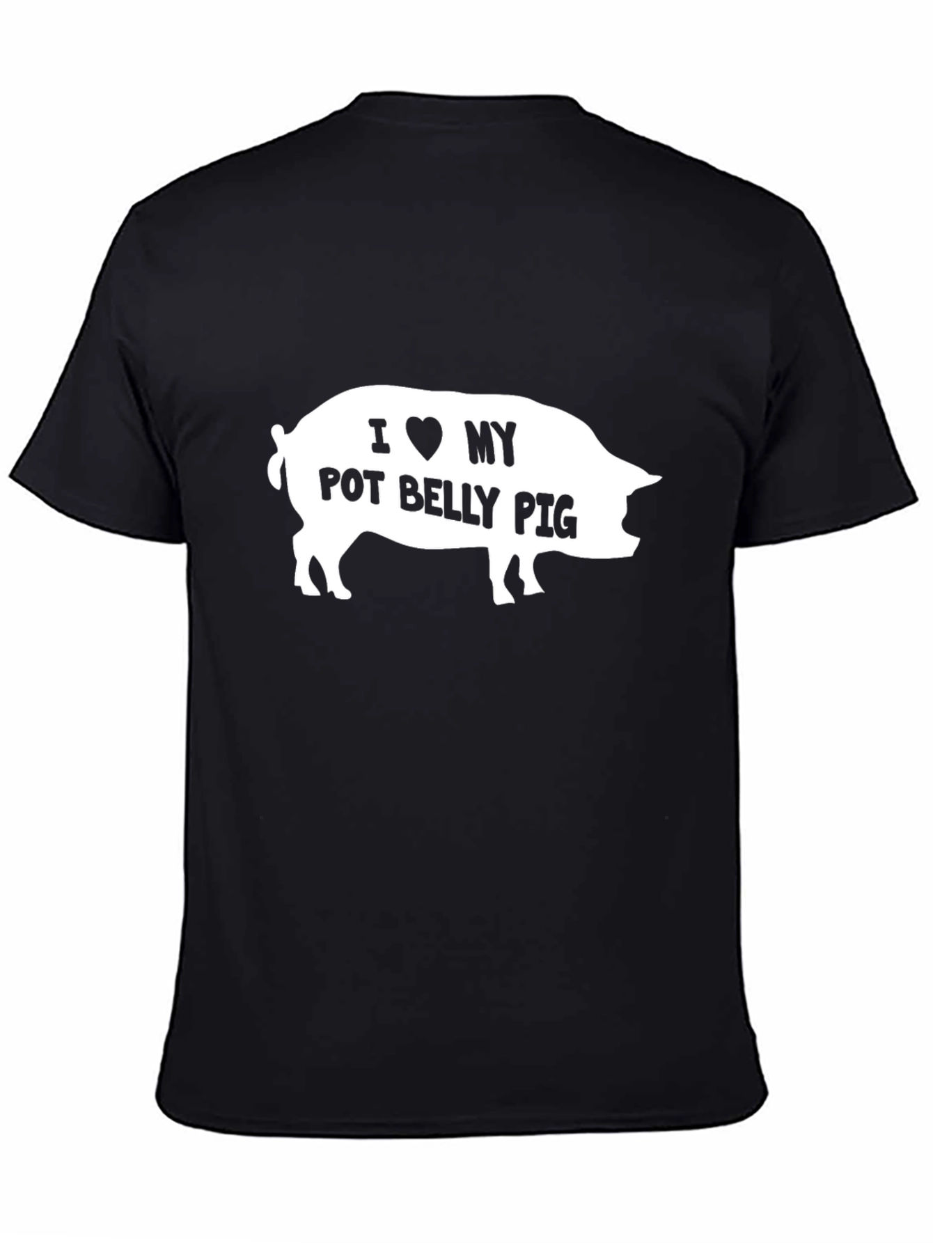 I Love My Pot Belly Pig Black Graphic T-Shirt