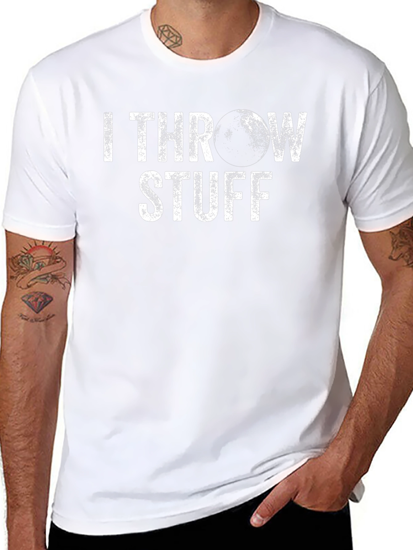 I Throw Stuff Black T-Shirt