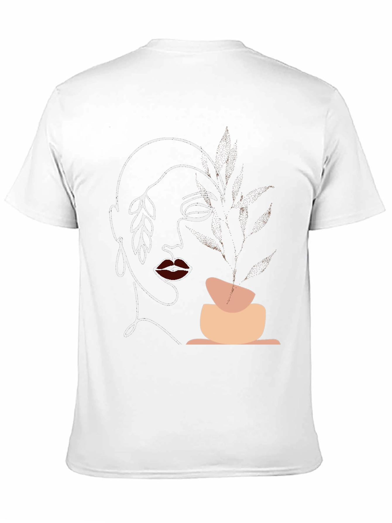 Abstract Face Graphic Print Black T-Shirt