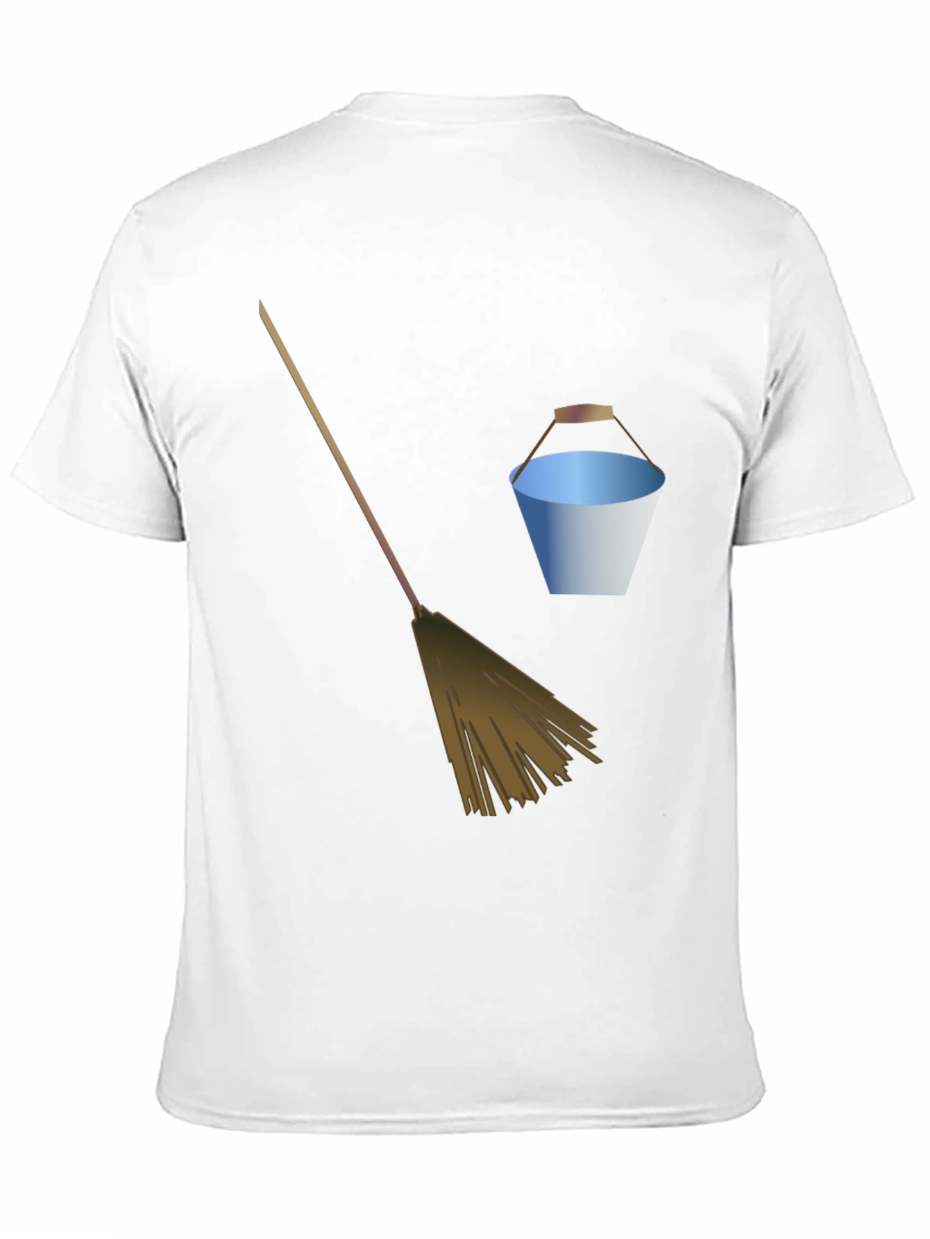 Broom and Bucket Graphic Tee - Black Cotton Blend