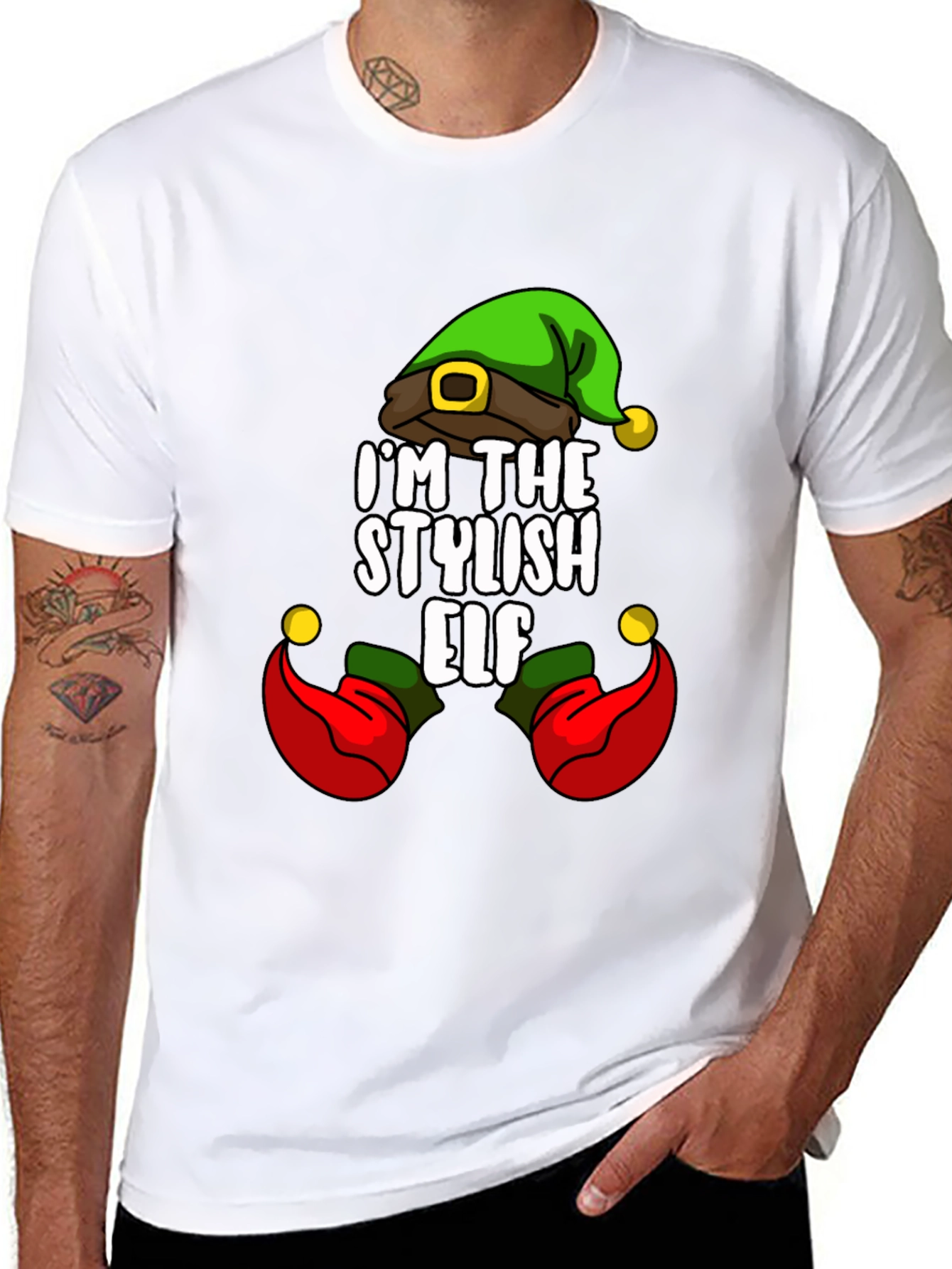 Stylish Elf T-Shirt - Holiday Fun