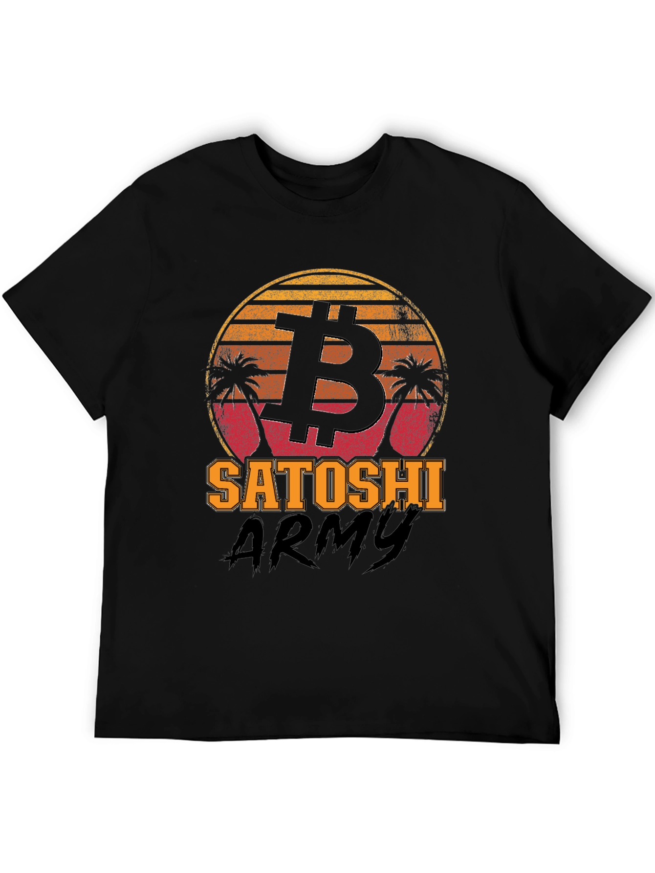 Bitcoin Satoshi Army Black Graphic Tee