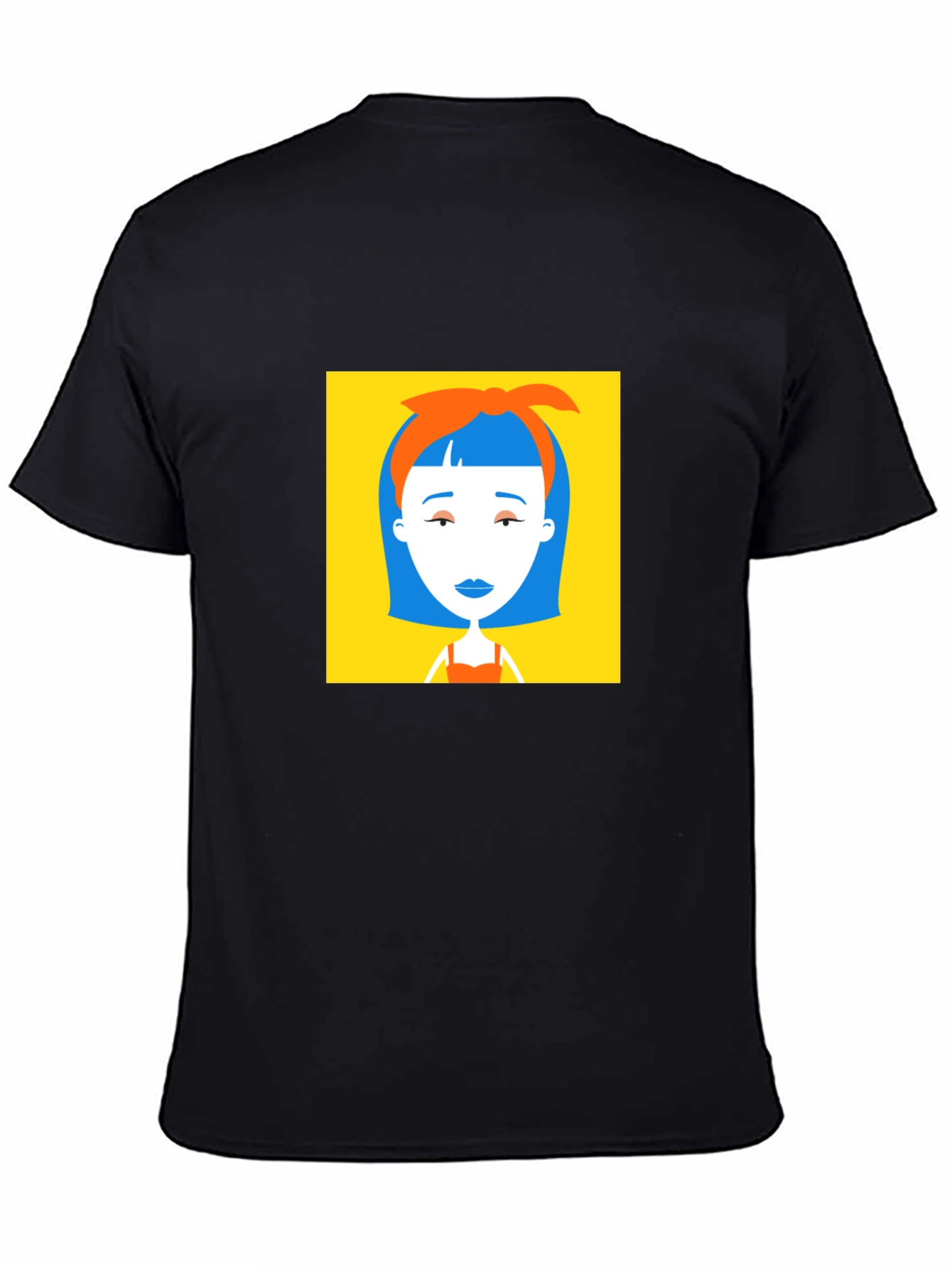 Retro Pop Art Graphic Tee - Black Cotton Blend