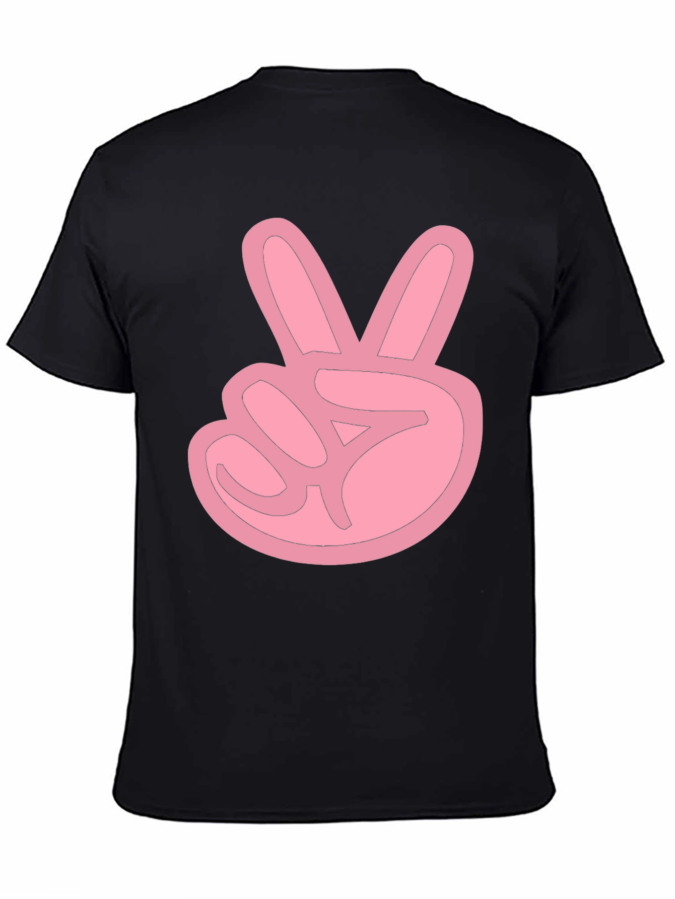 Pink Peace Sign Black T-Shirt