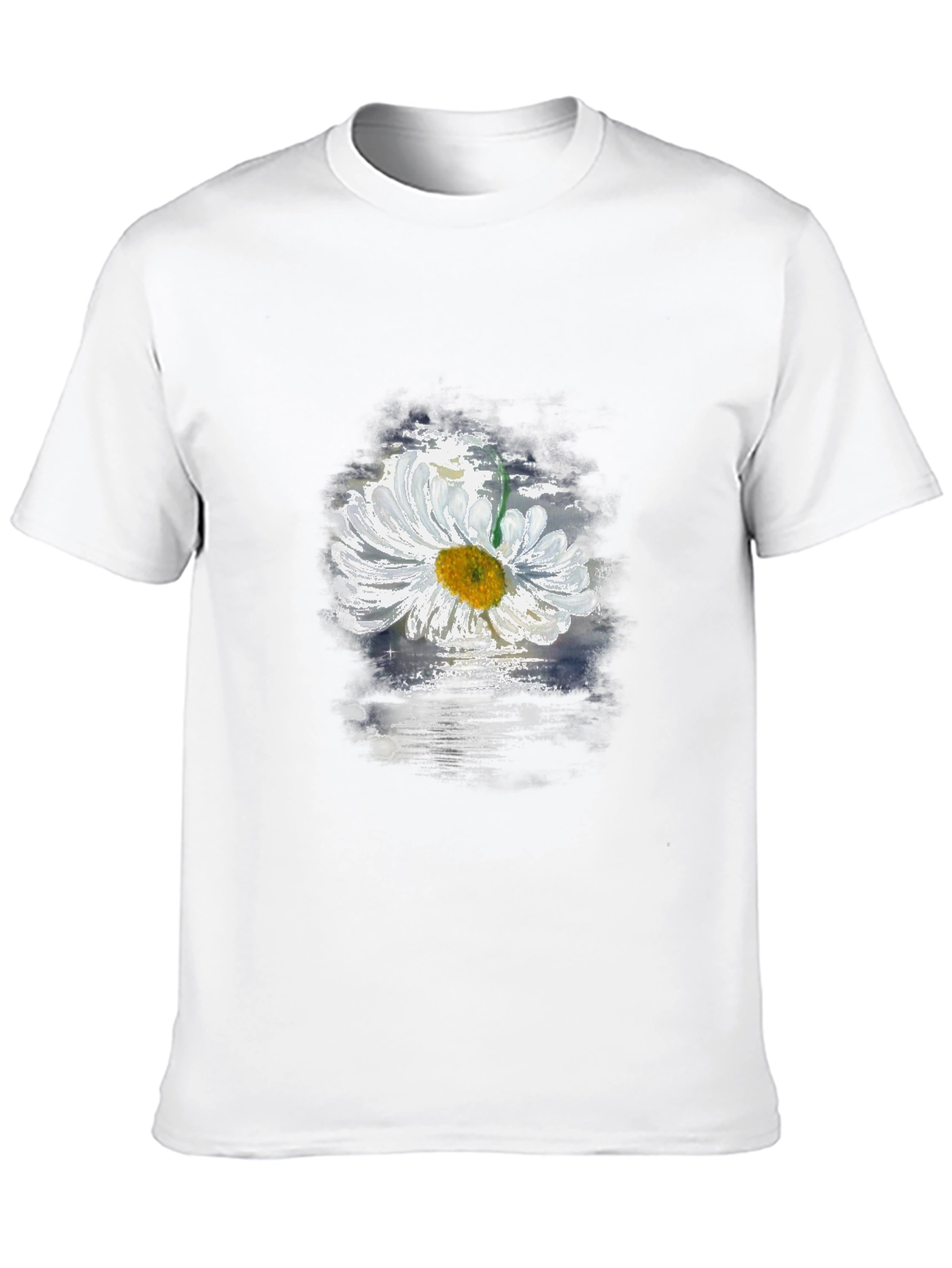 Daisy Flower Graphic Black T-Shirt