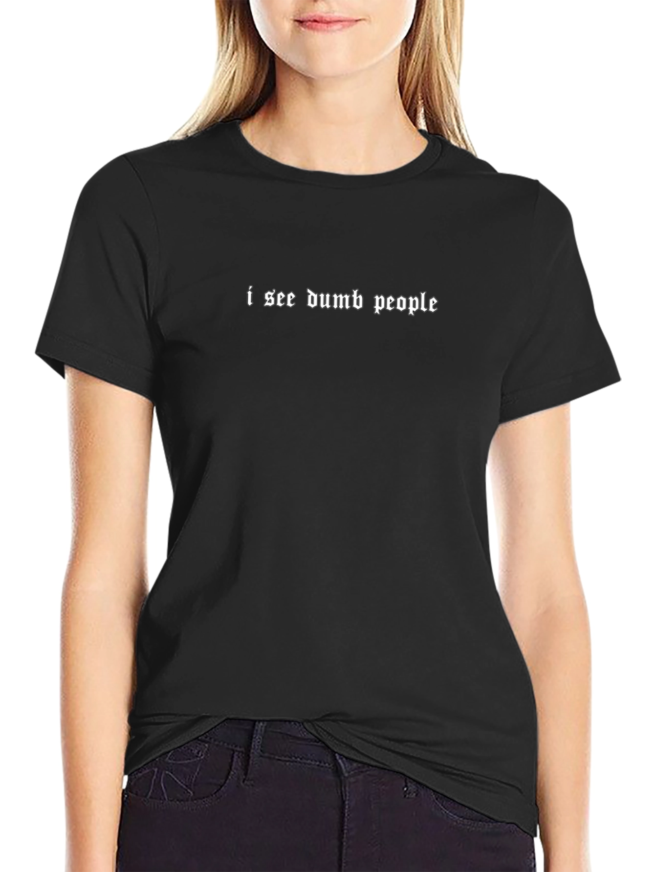 I See Dumb People Graphic Tee - Black