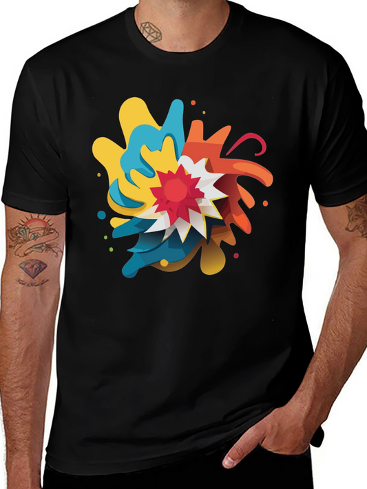 Abstract Graphic Print Crew Neck T-Shirt
