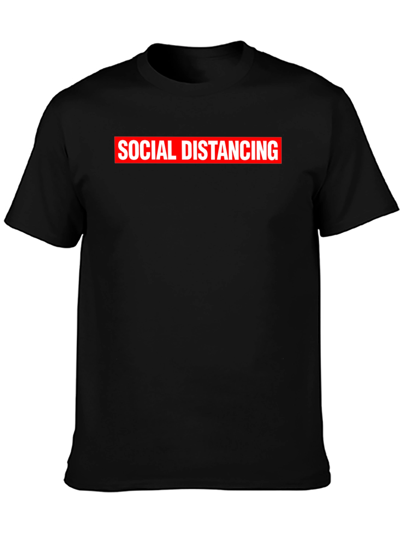 Social Distancing Graphic T-Shirt - Black