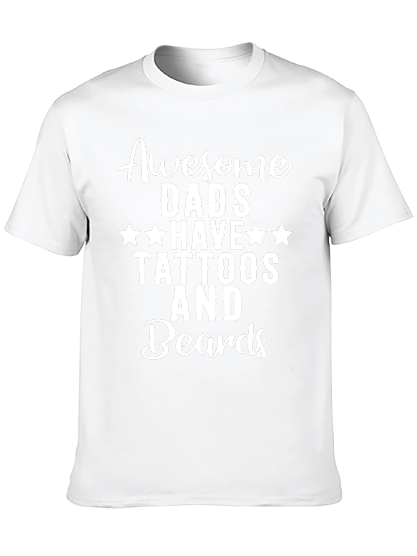 Awesome Dads Tattoos & Beards Graphic T-Shirt