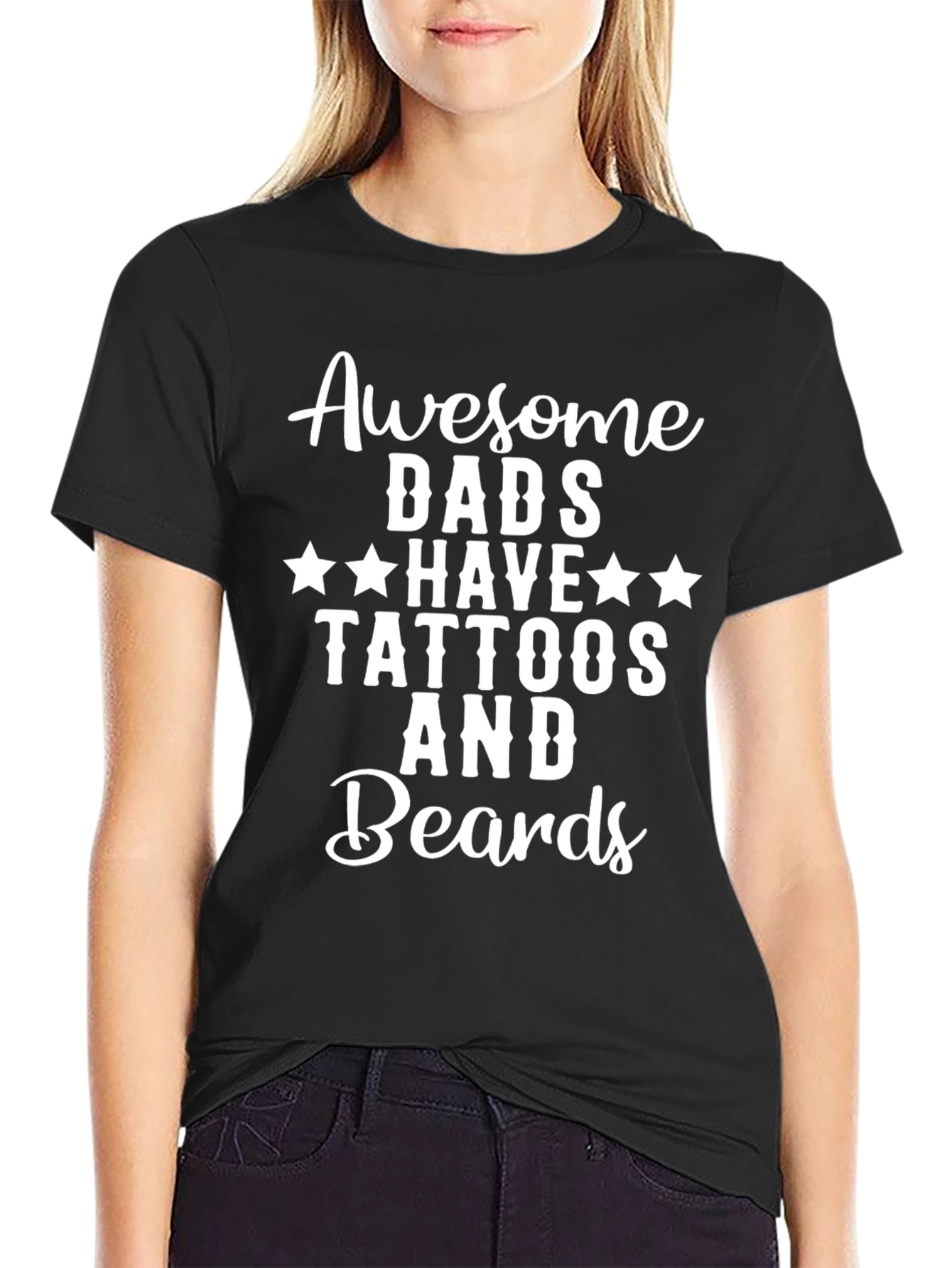 Awesome Dads Tattoos & Beards Graphic T-Shirt