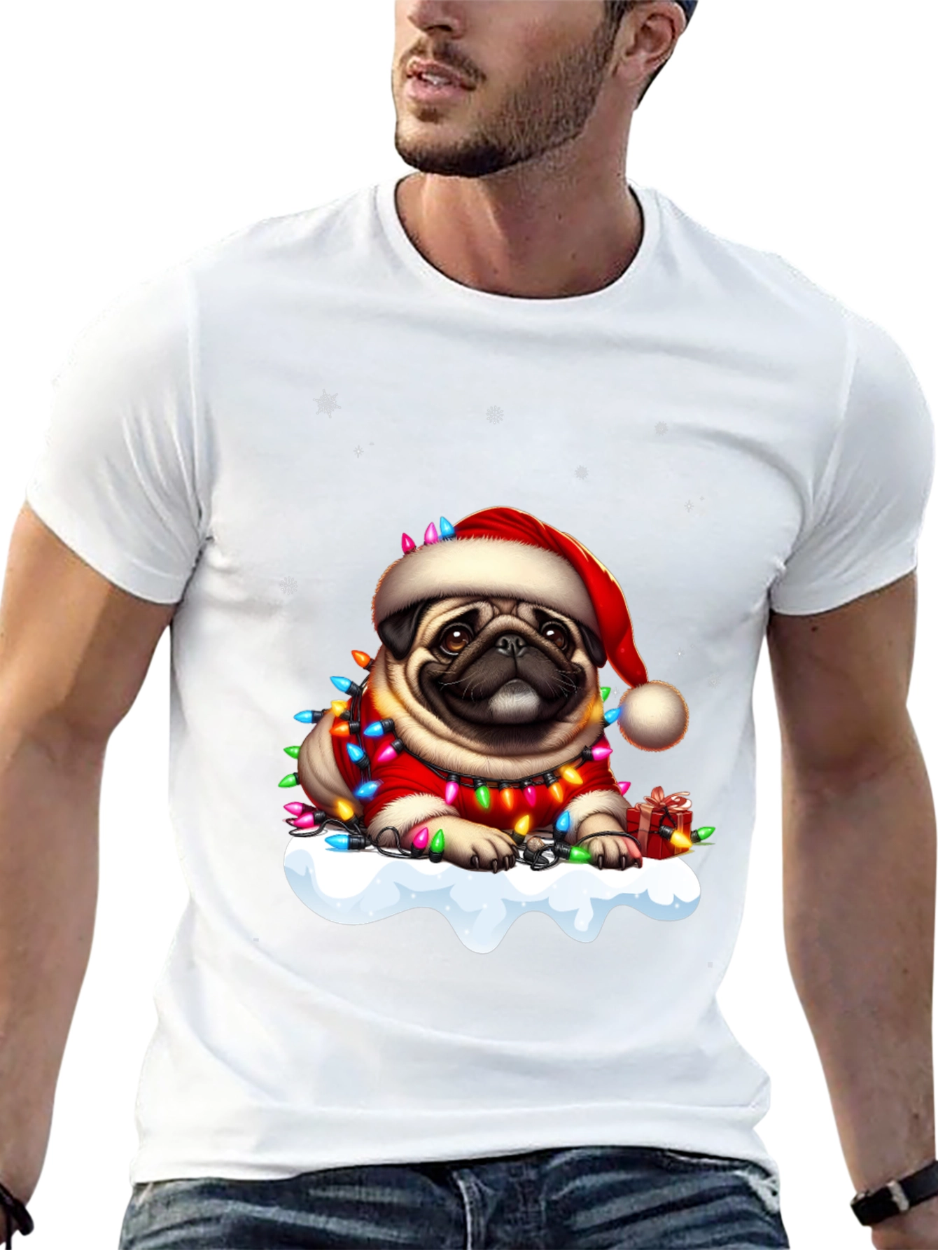Festive Pug Christmas T-Shirt