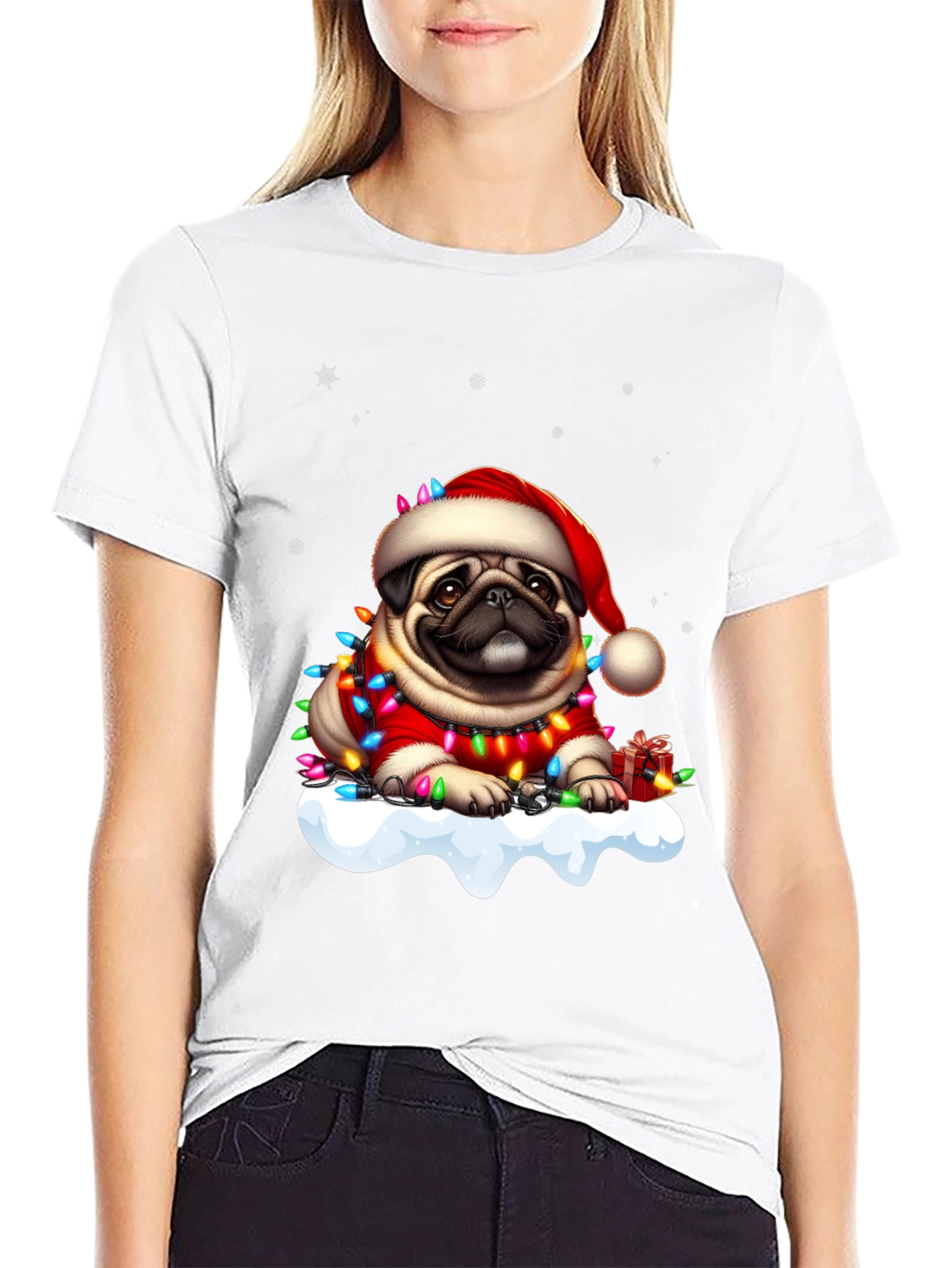 Festive Pug Christmas T-Shirt