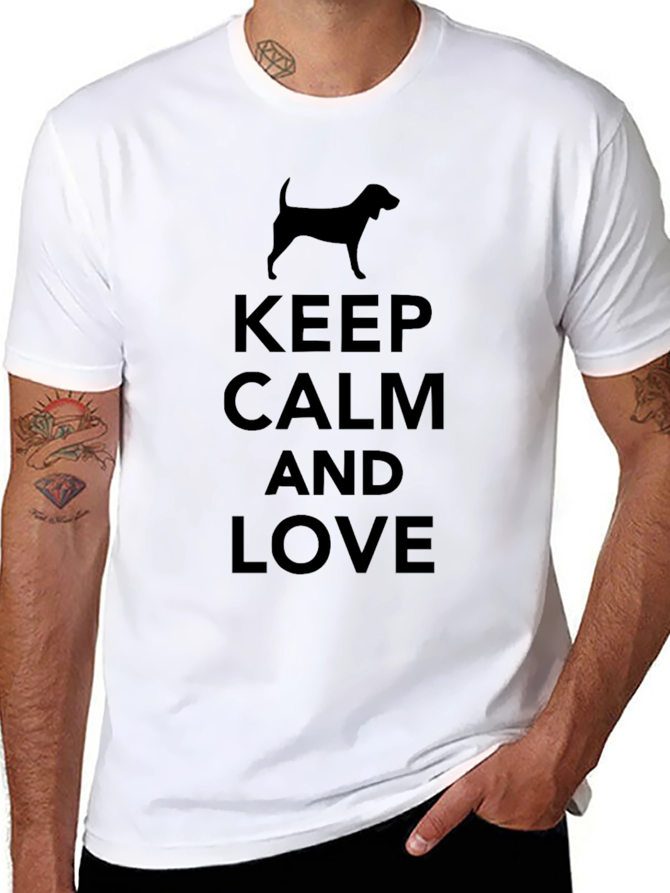 Keep Calm & Love Dog Black Graphic Tee