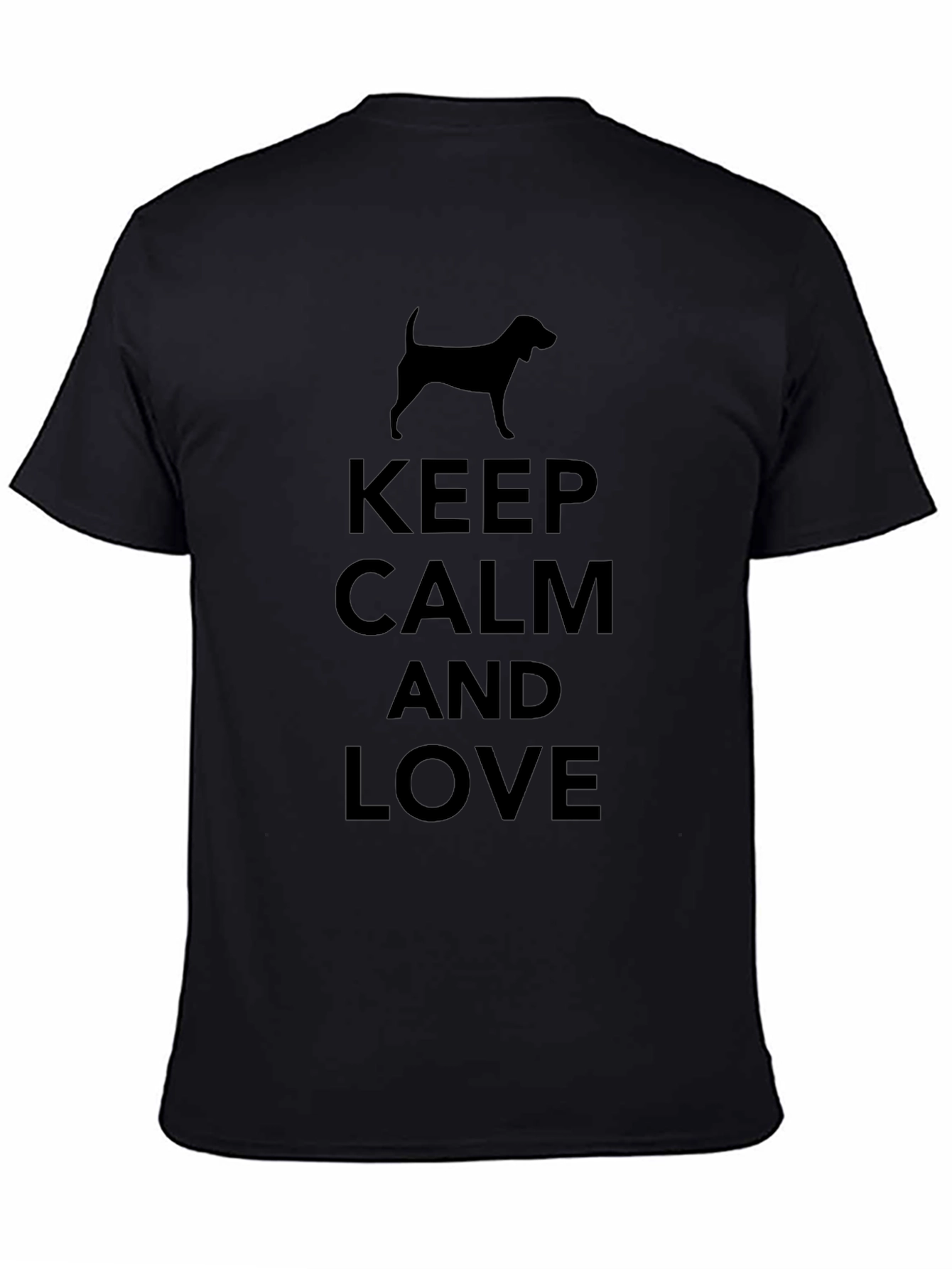 Keep Calm & Love Dog Black Graphic Tee