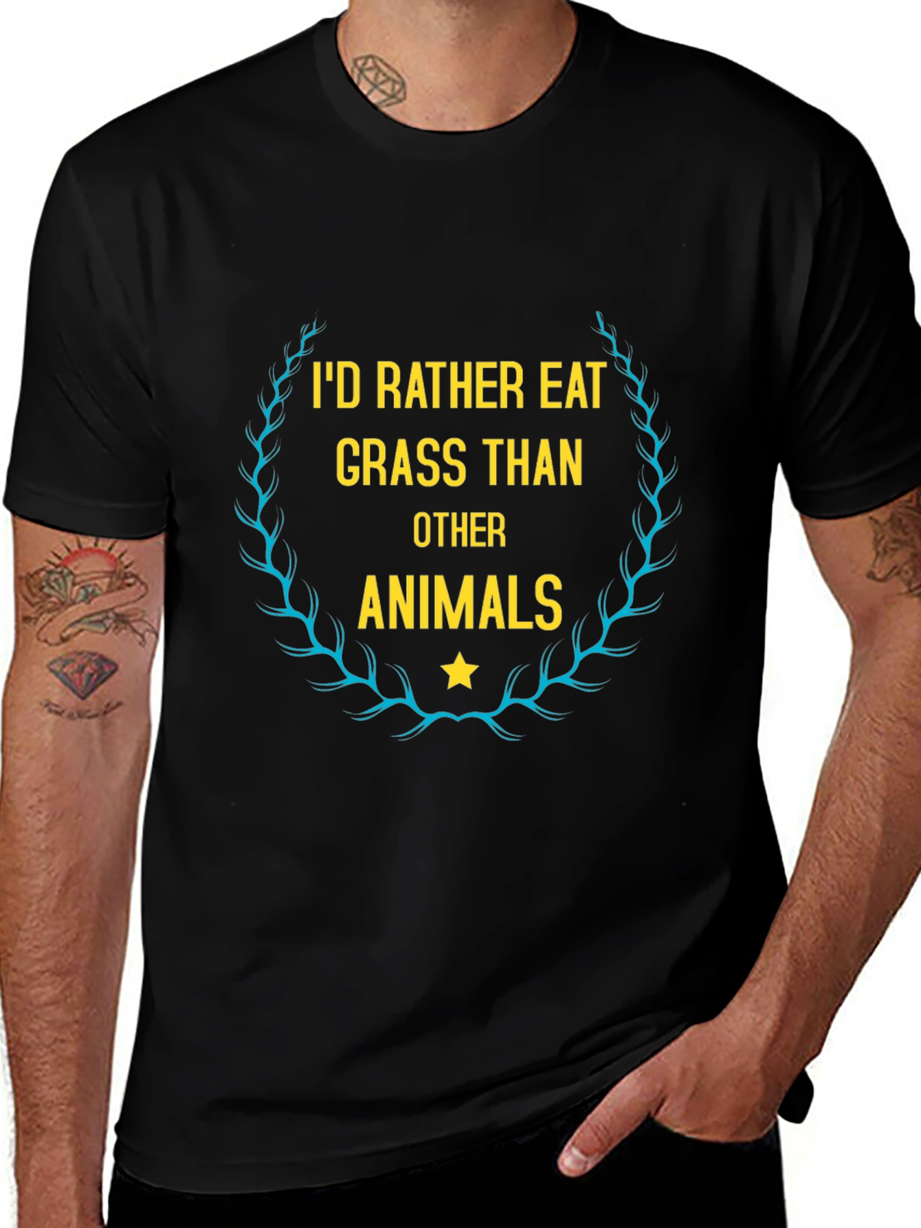 Vegan T-Shirt: Id Rather Eat Grass