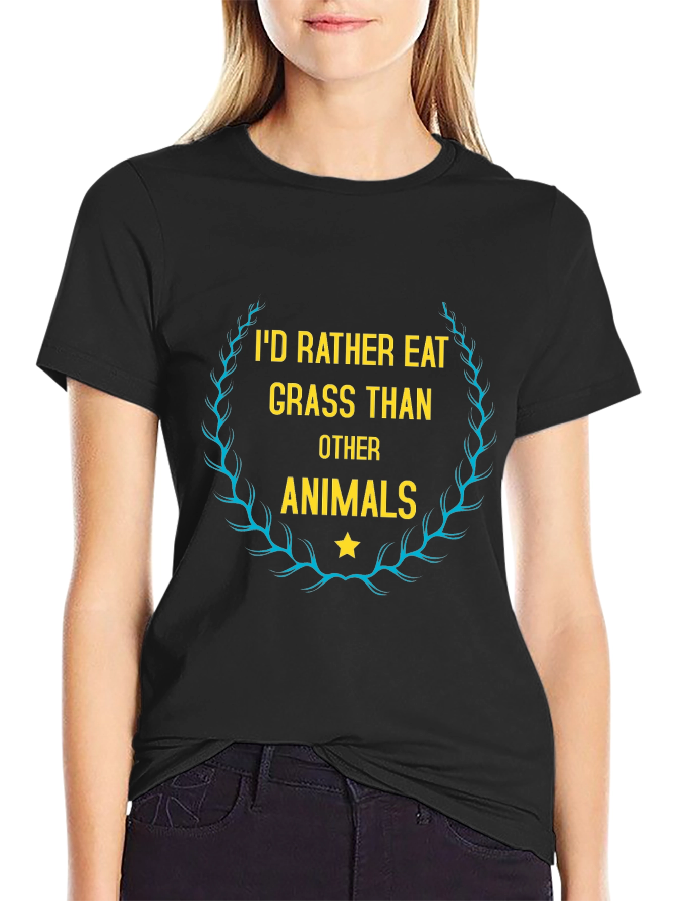 Vegan T-Shirt: Id Rather Eat Grass