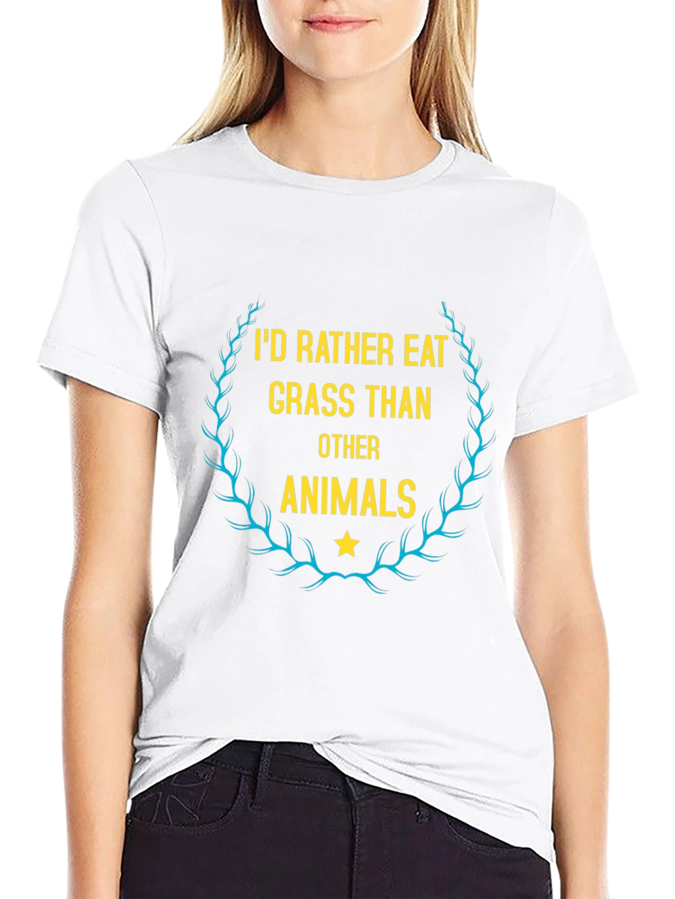 Vegan T-Shirt: Id Rather Eat Grass