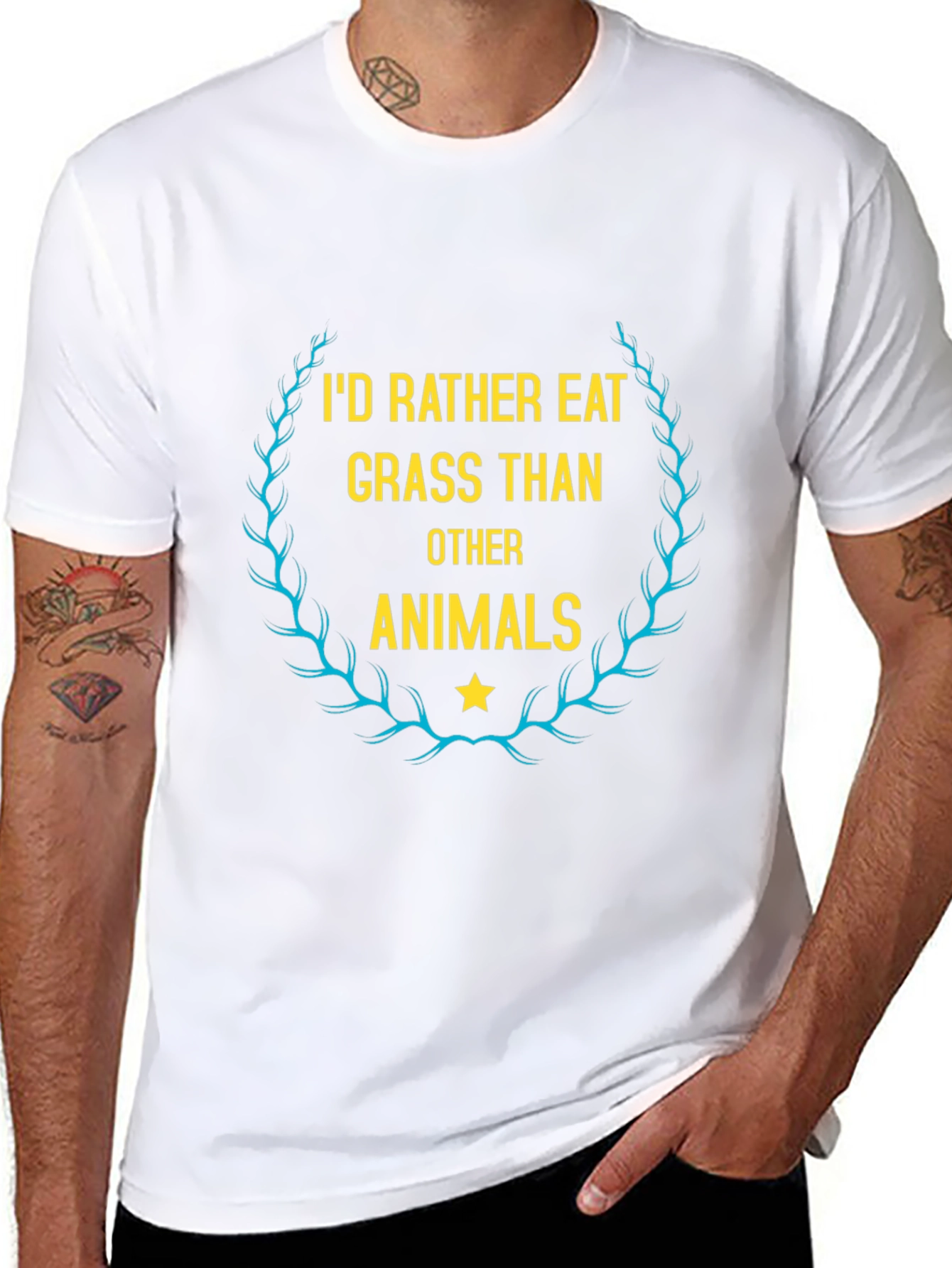 Vegan T-Shirt: Id Rather Eat Grass