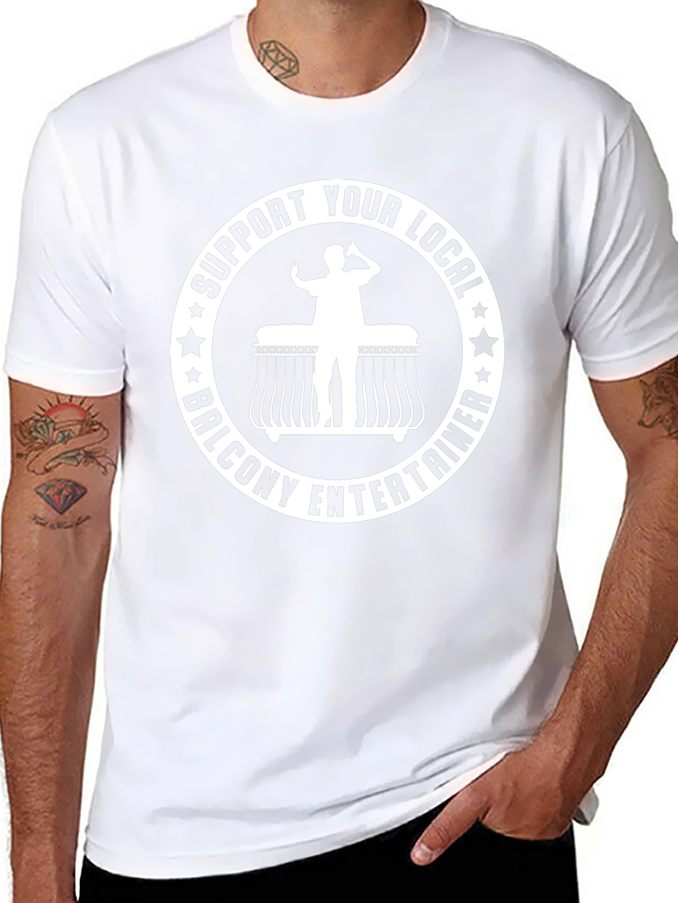 Support Your Local Balcony Entertainer T-Shirt