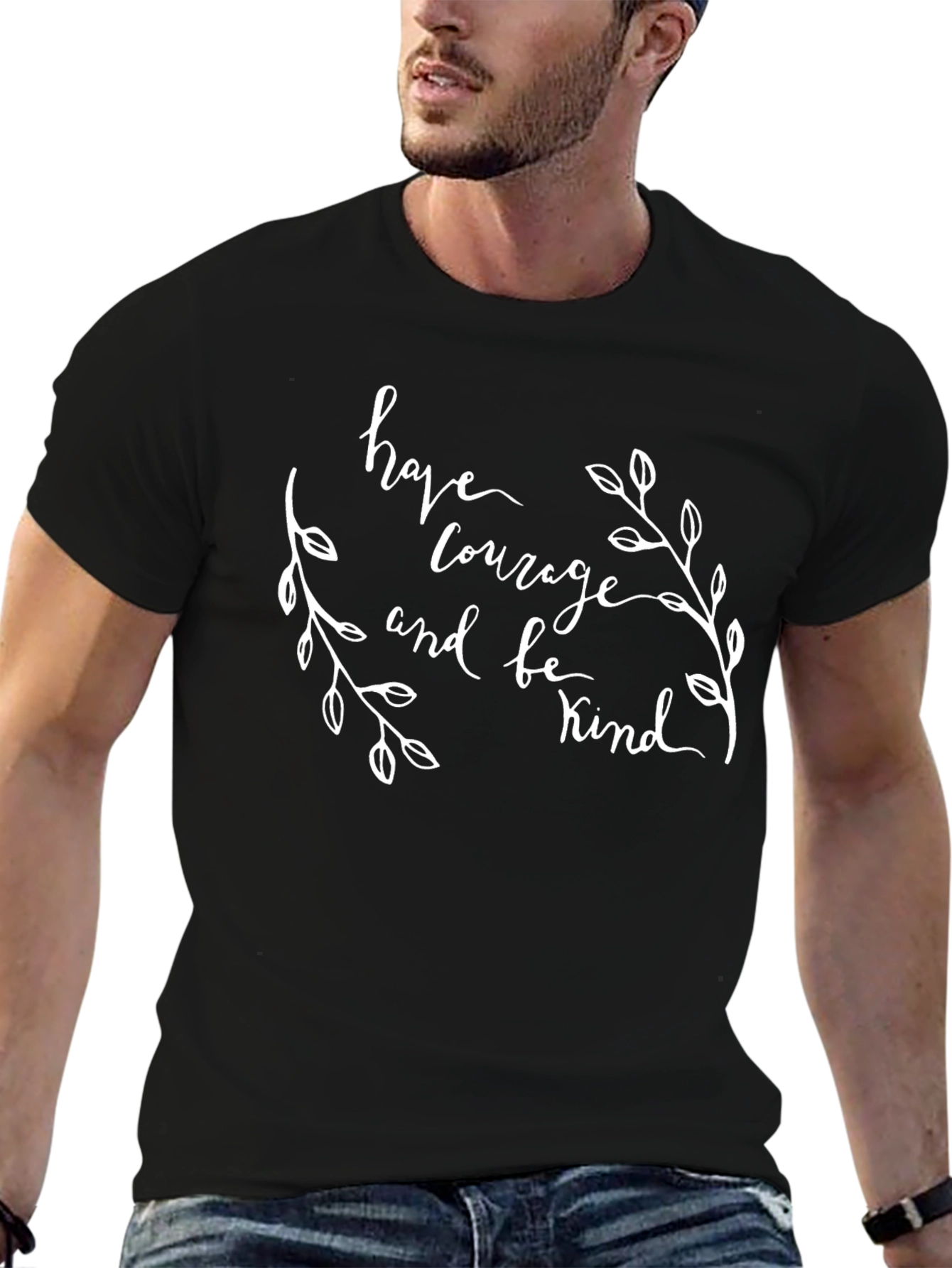 Courage & Kindness Graphic Tee - Black Cotton Shirt