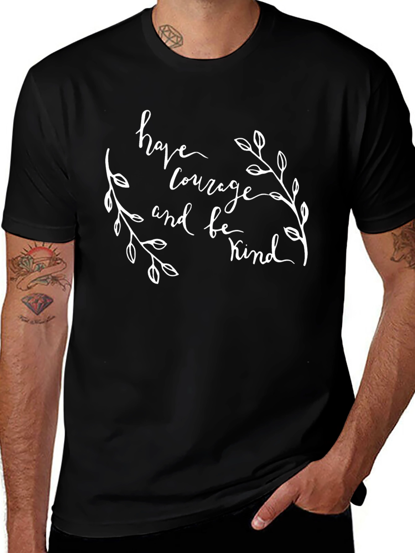 Courage & Kindness Graphic Tee - Black Cotton Shirt