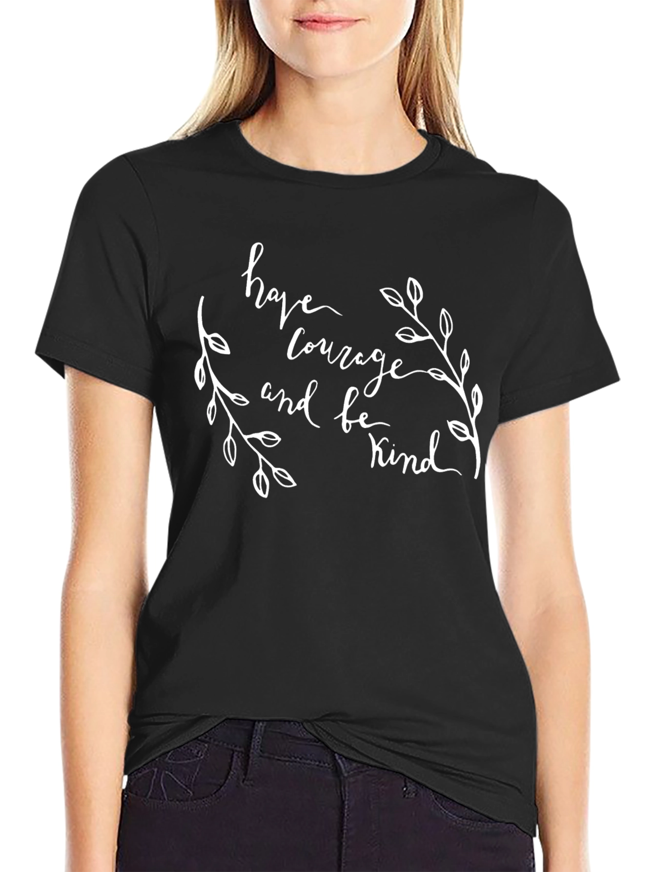 Courage & Kindness Graphic Tee - Black Cotton Shirt