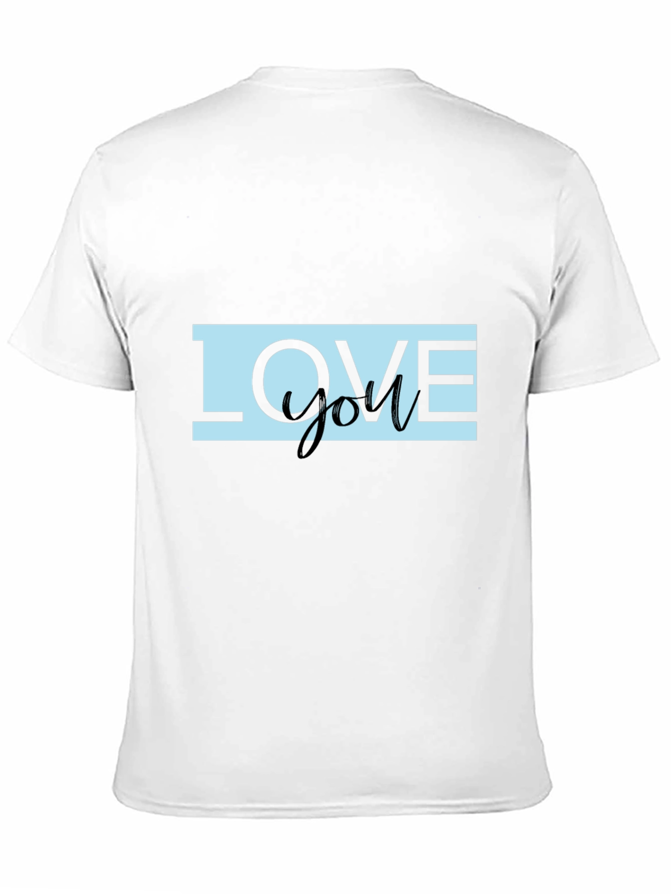 Love You Graphic Print Black T-Shirt