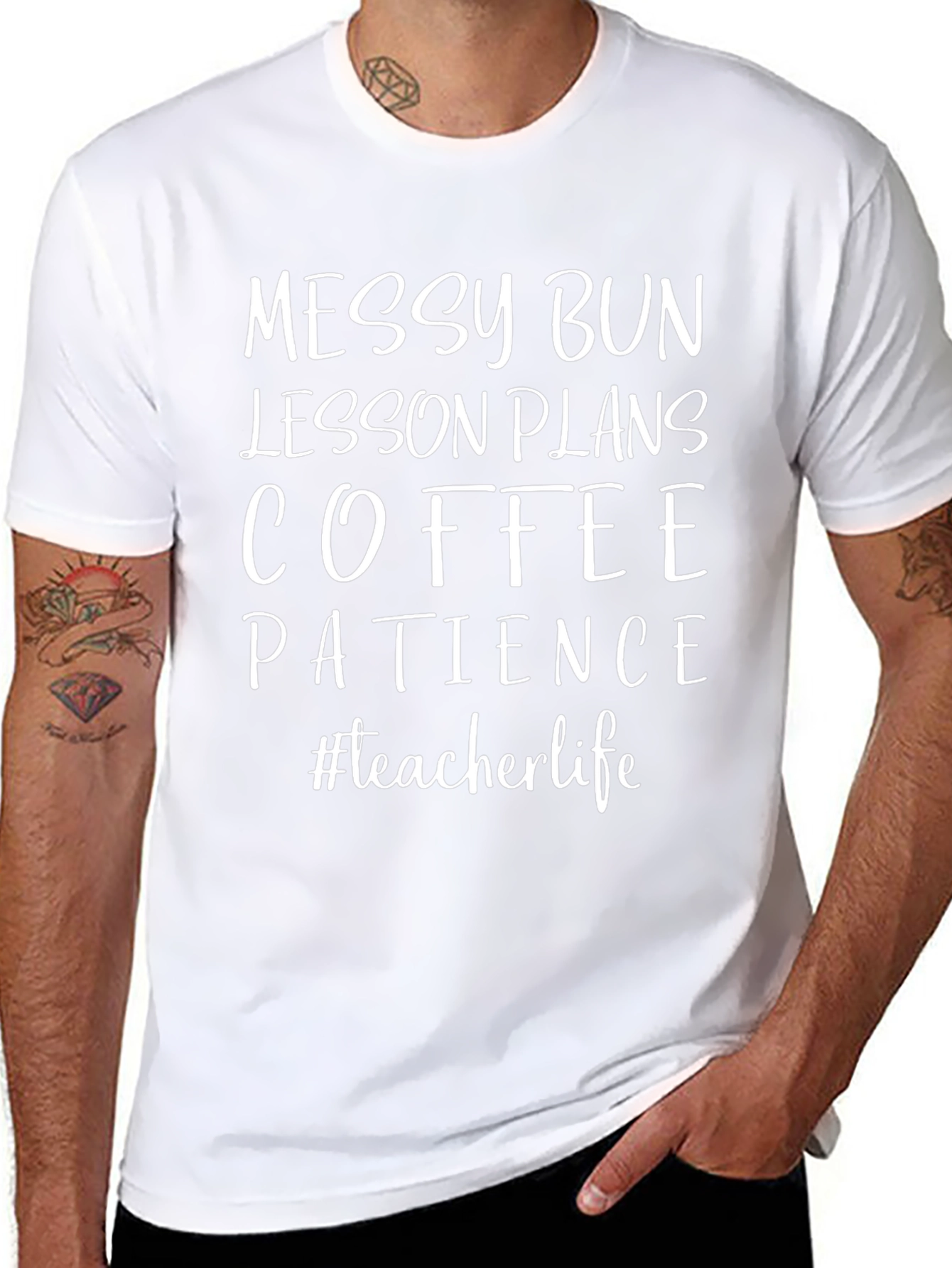 Teacher Life Messy Bun Tee - Teacher Gift