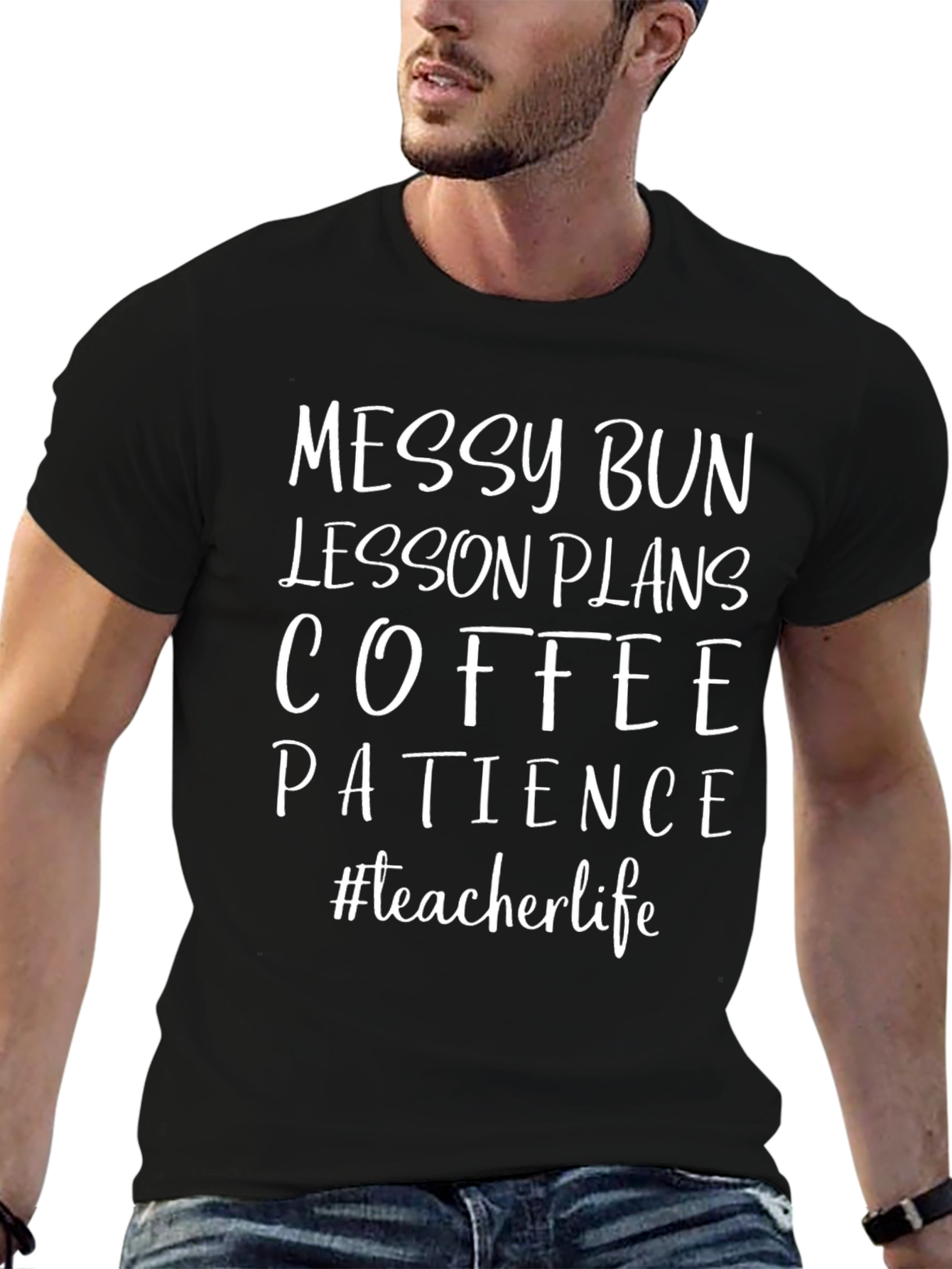 Teacher Life Messy Bun Tee - Teacher Gift