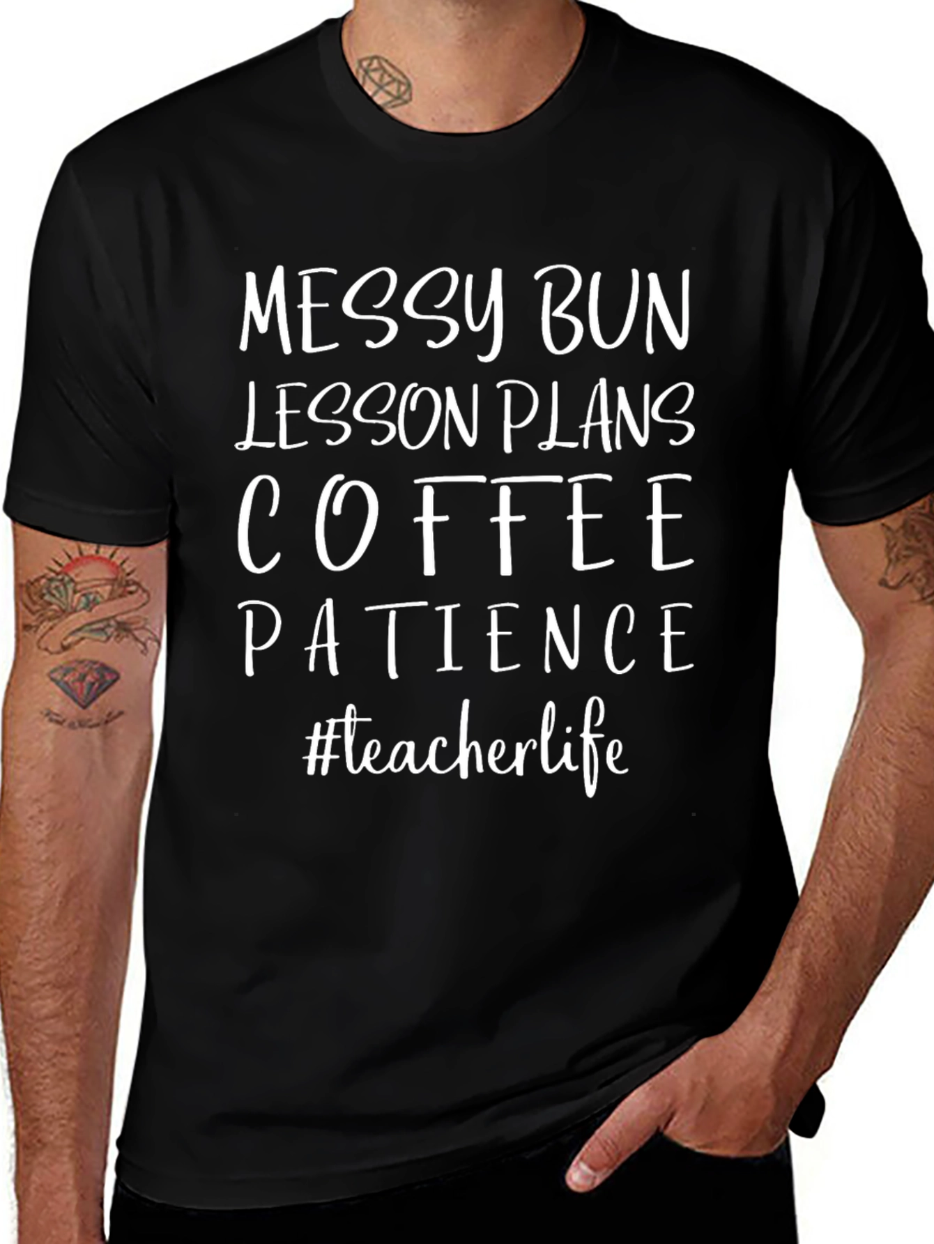 Teacher Life Messy Bun Tee - Teacher Gift