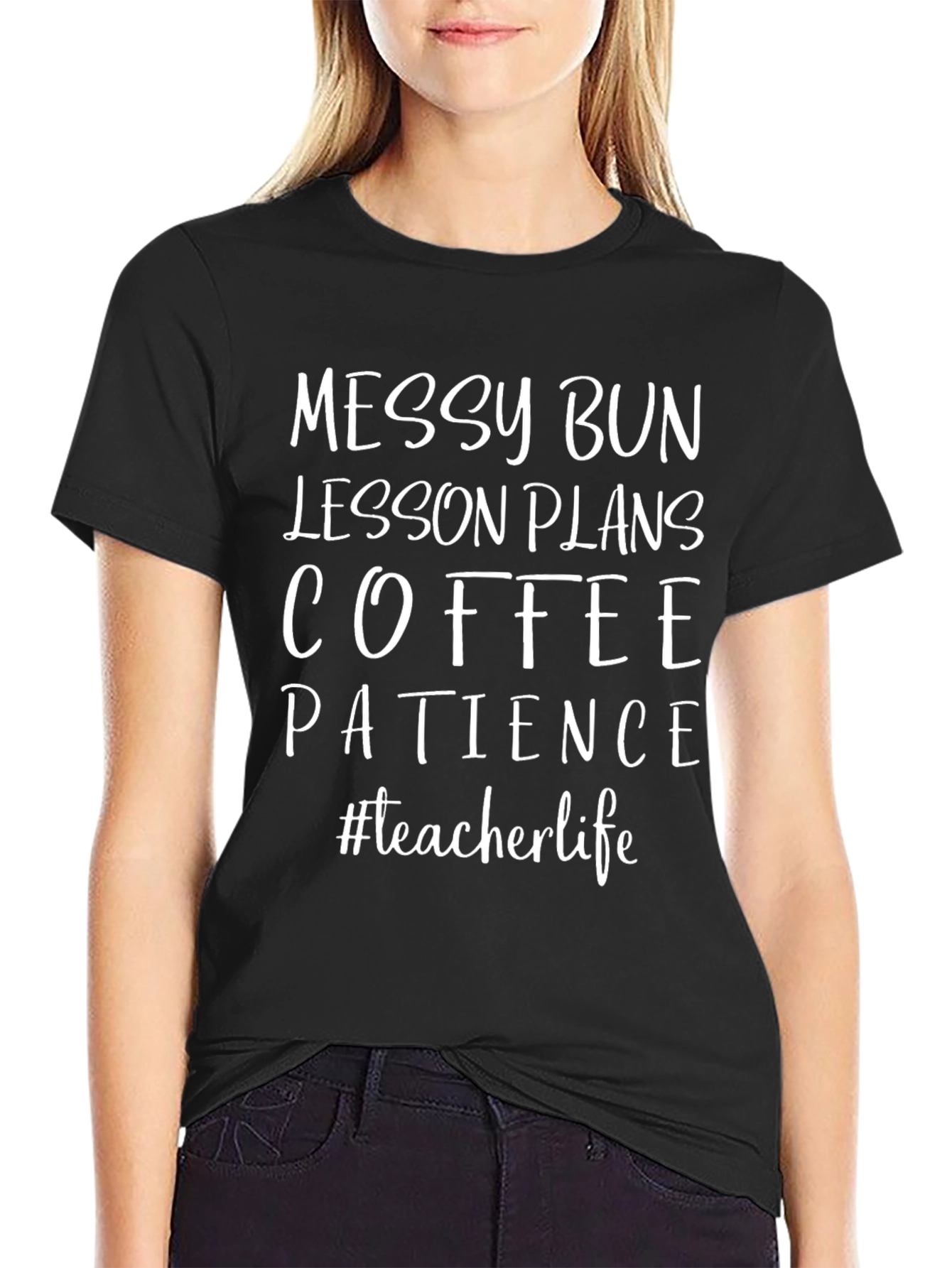 Teacher Life Messy Bun Tee - Teacher Gift
