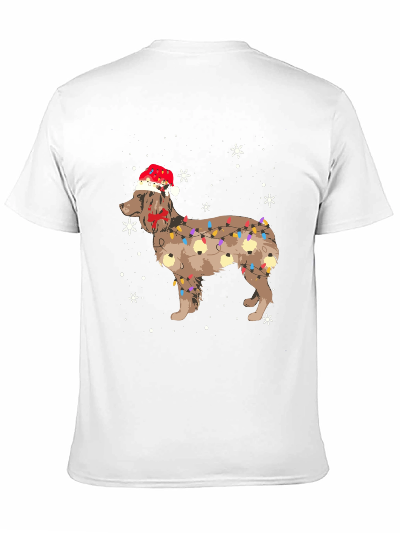 Festive Dog Christmas Lights Graphic Tee