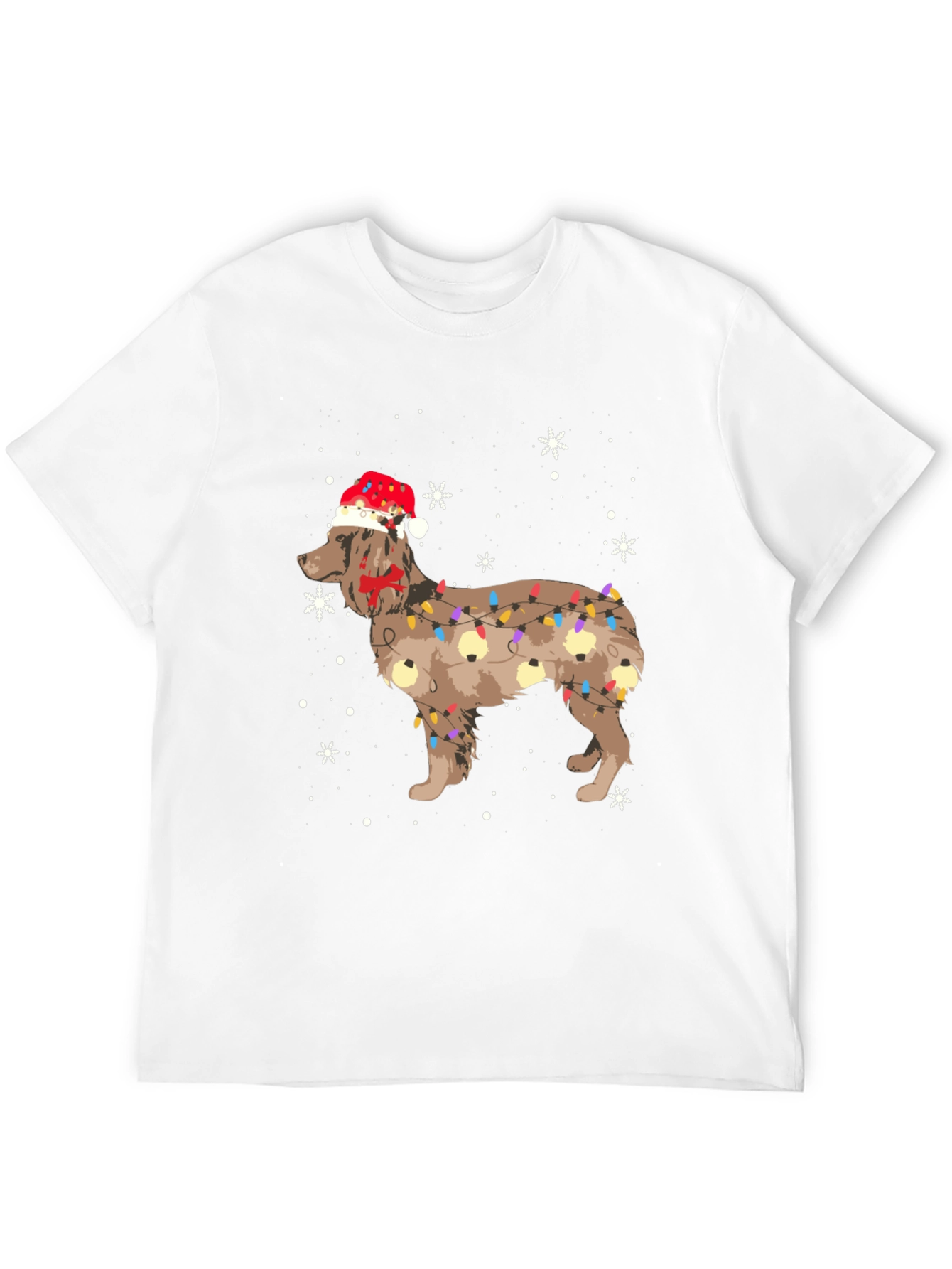 Festive Dog Christmas Lights Graphic Tee