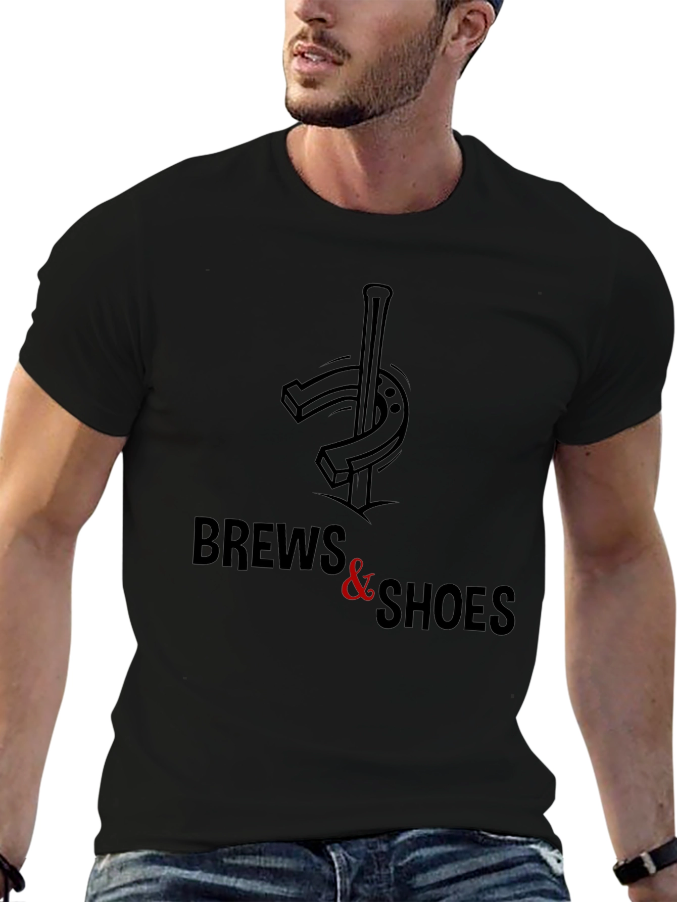 Brew & Shoes Graphic T-Shirt - Black Casual Tee