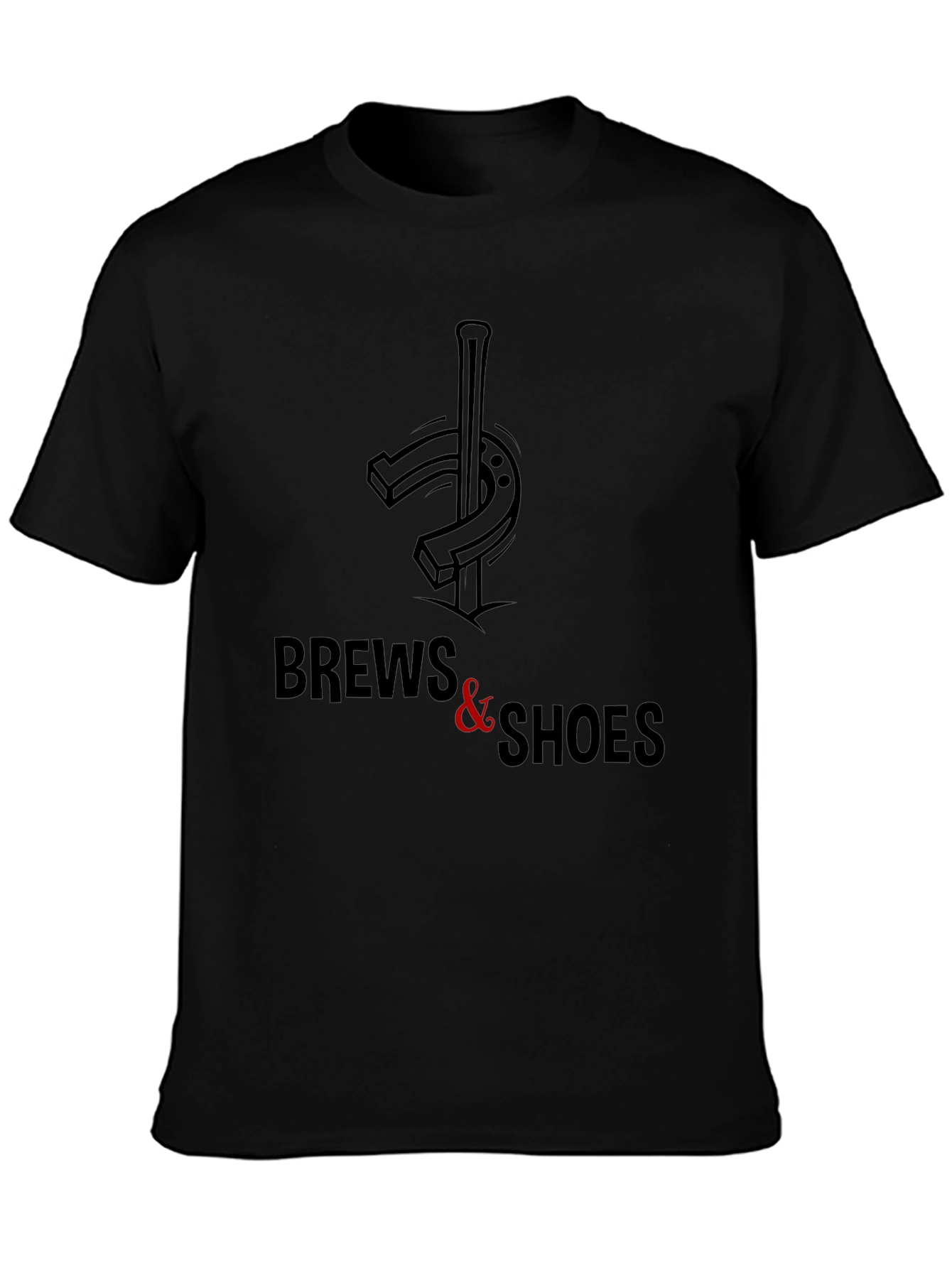 Brew & Shoes Graphic T-Shirt - Black Casual Tee
