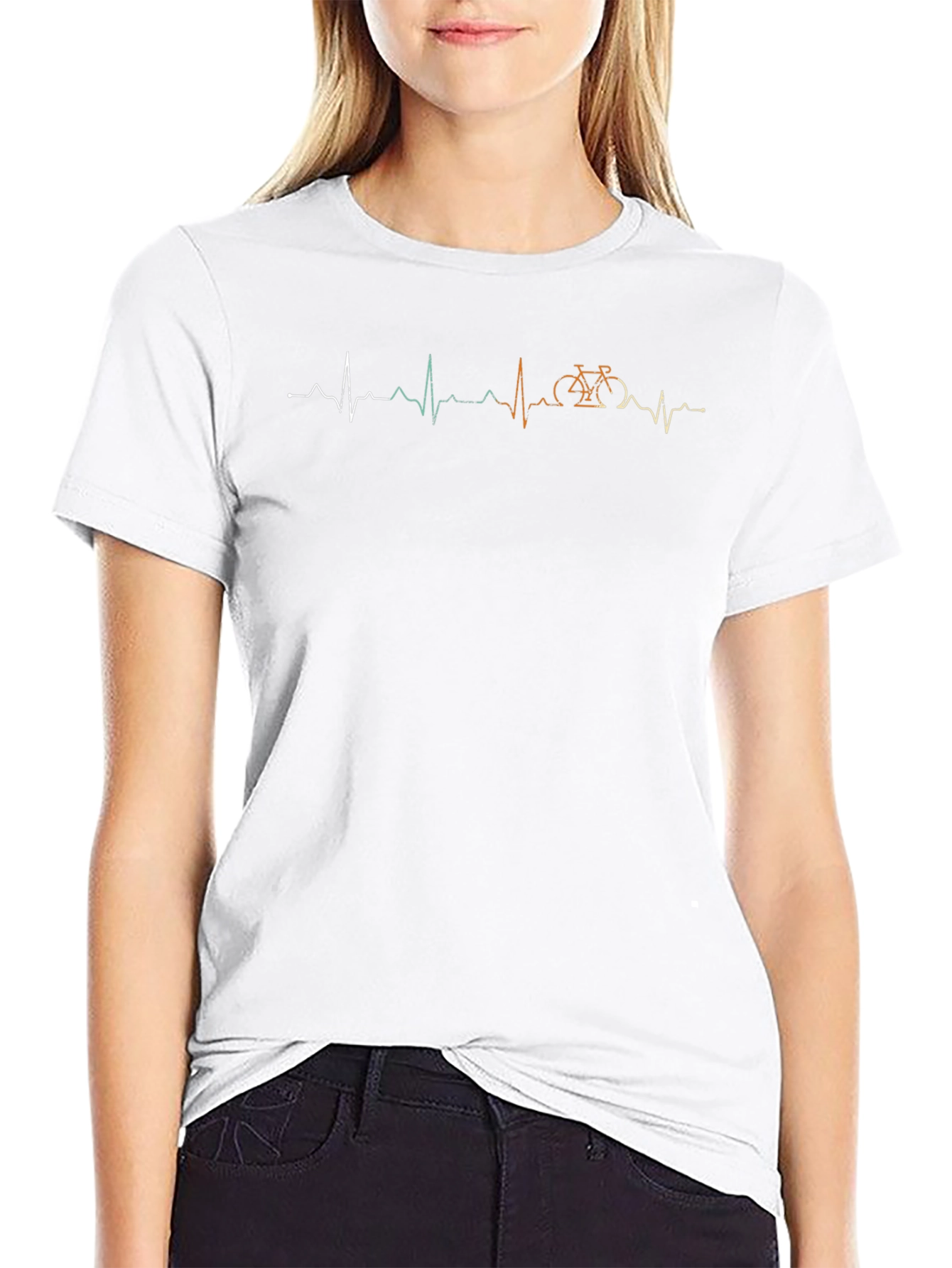 Heartbeat Bicycle T-Shirt - Black