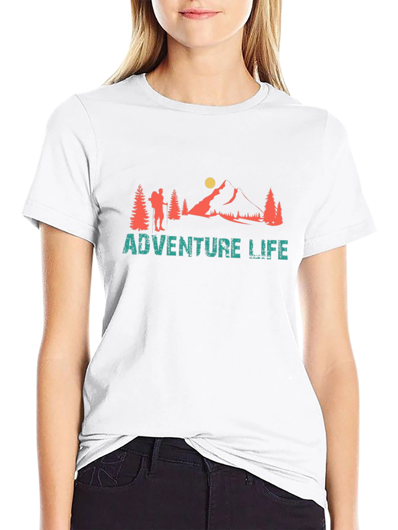 Adventure Life Graphic Tee - Mountain Hiker T-Shirt
