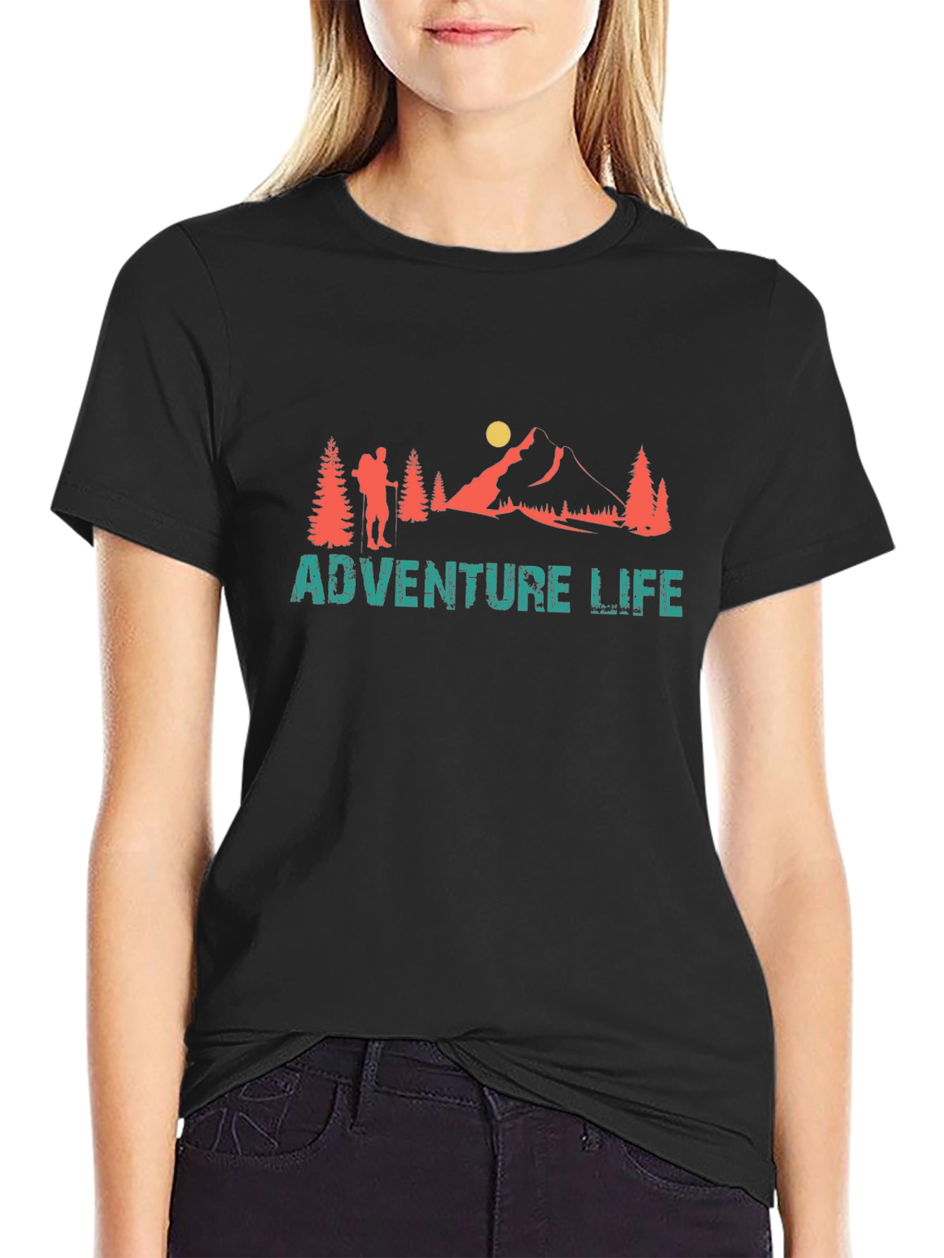 Adventure Life Graphic Tee - Mountain Hiker T-Shirt