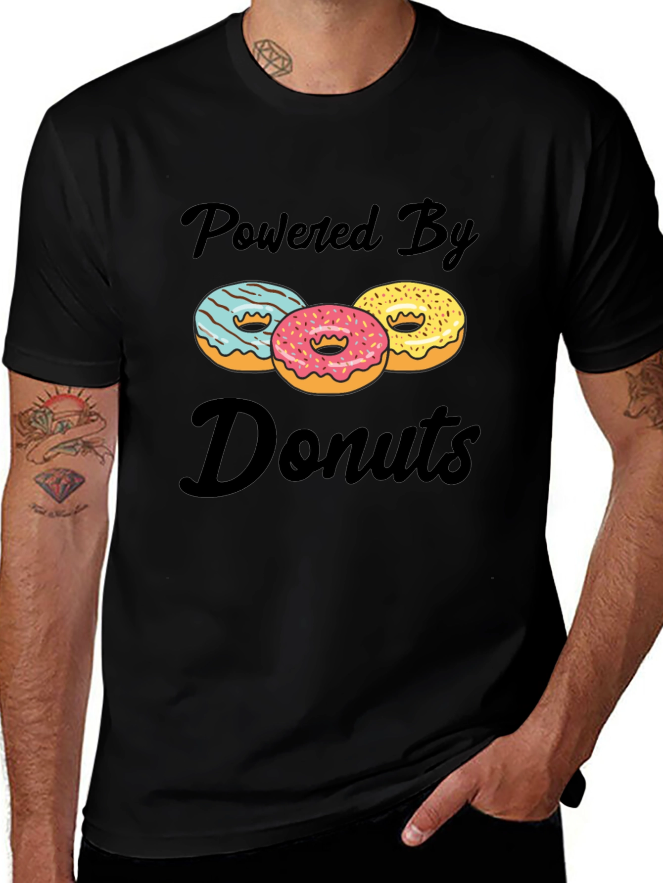 Powered By Donuts Graphic T-Shirt