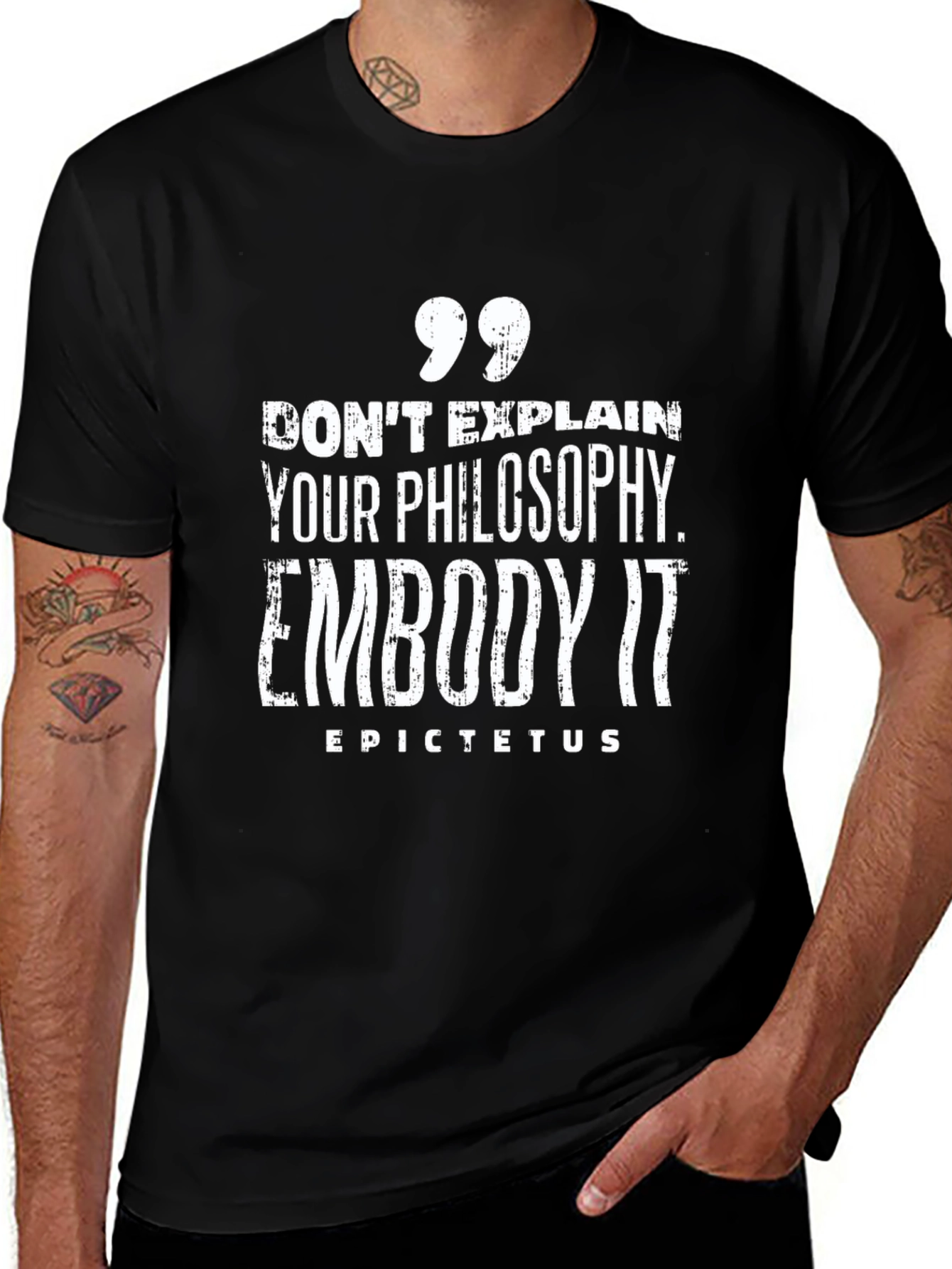 Embody It Philosophy Tee - Black Graphic T-Shirt
