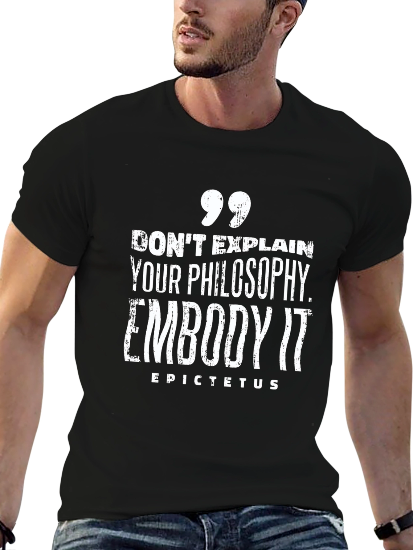 Embody It Philosophy Tee - Black Graphic T-Shirt
