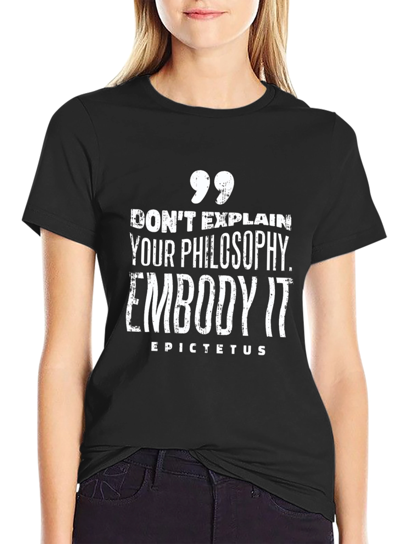 Embody It Philosophy Tee - Black Graphic T-Shirt