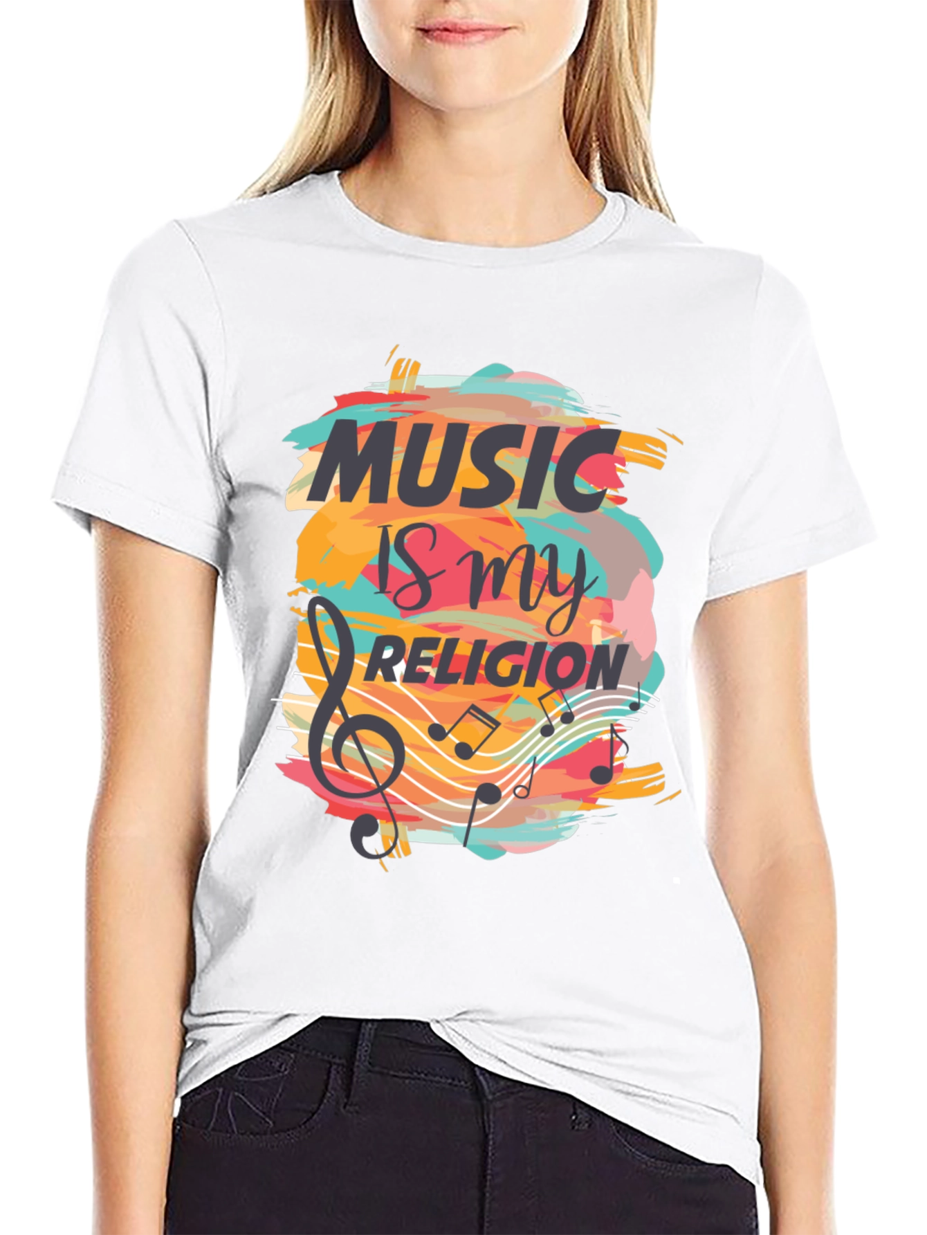 Music is My Religion Black Graphic Tee