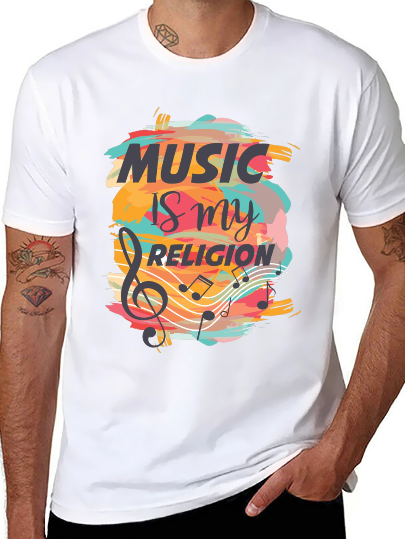 Music is My Religion Black Graphic Tee