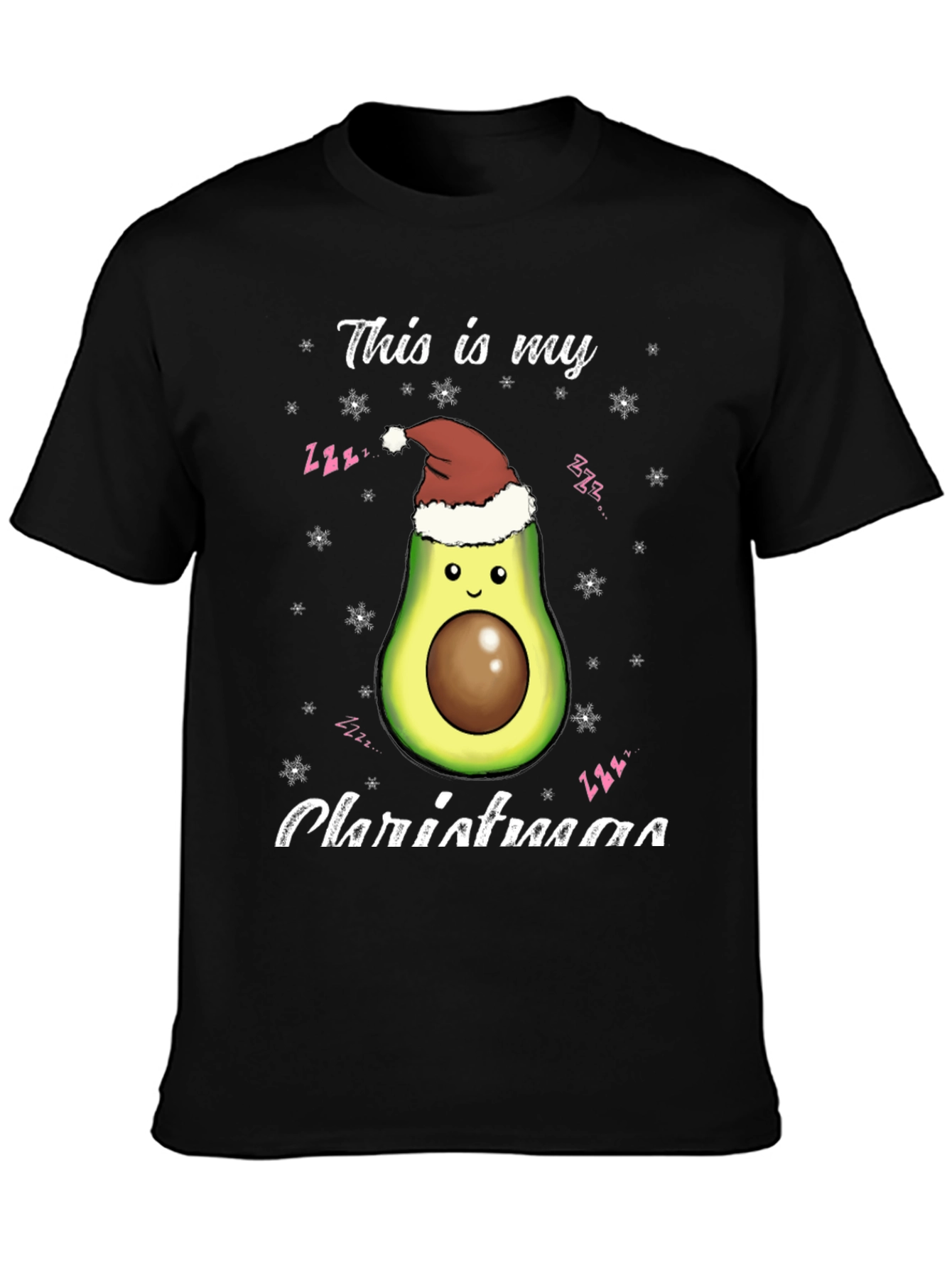 Avocado Christmas T-Shirt - Holiday Sleepy Design