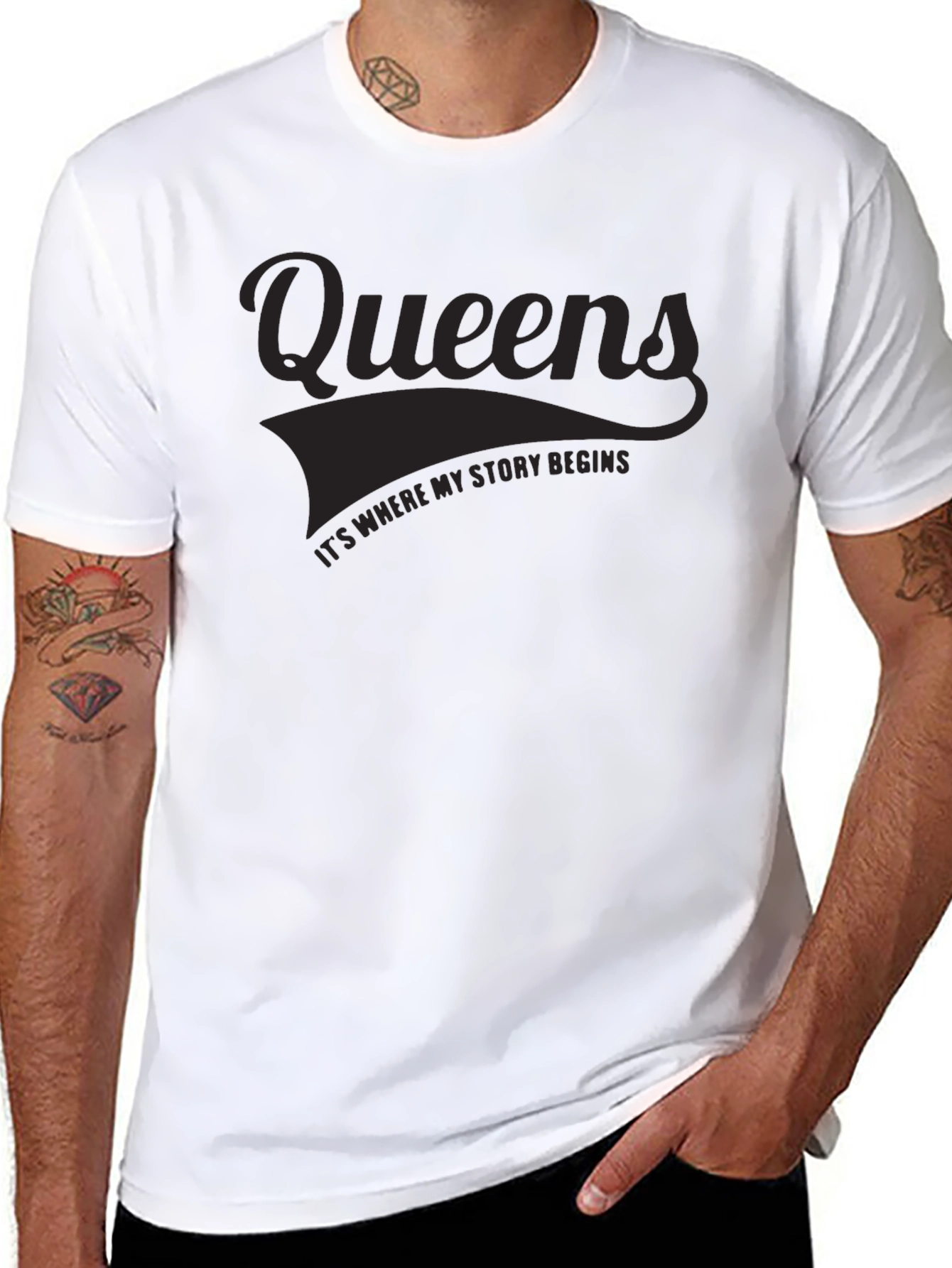 Queens Story Begins Black T-Shirt