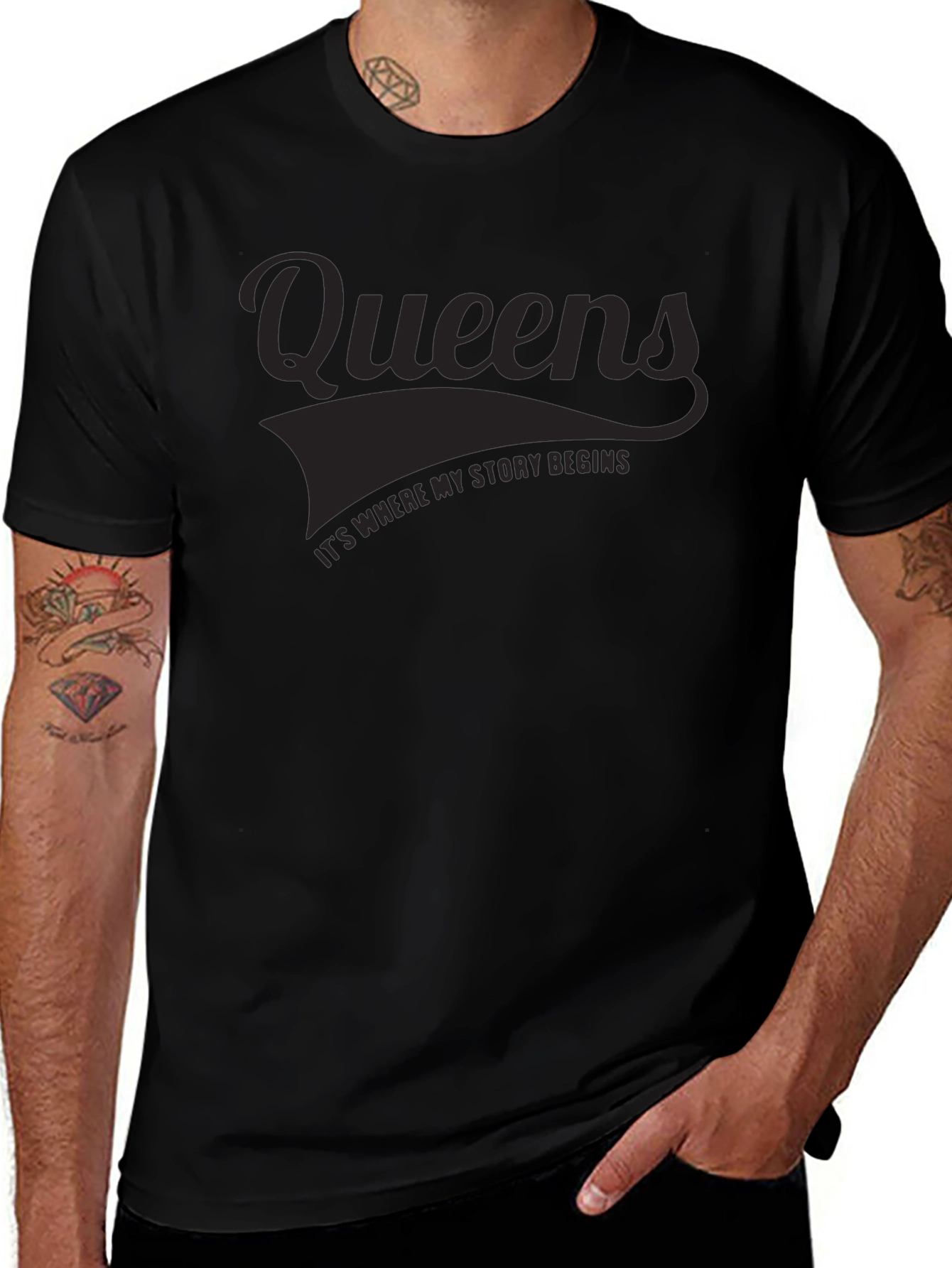 Queens Story Begins Black T-Shirt