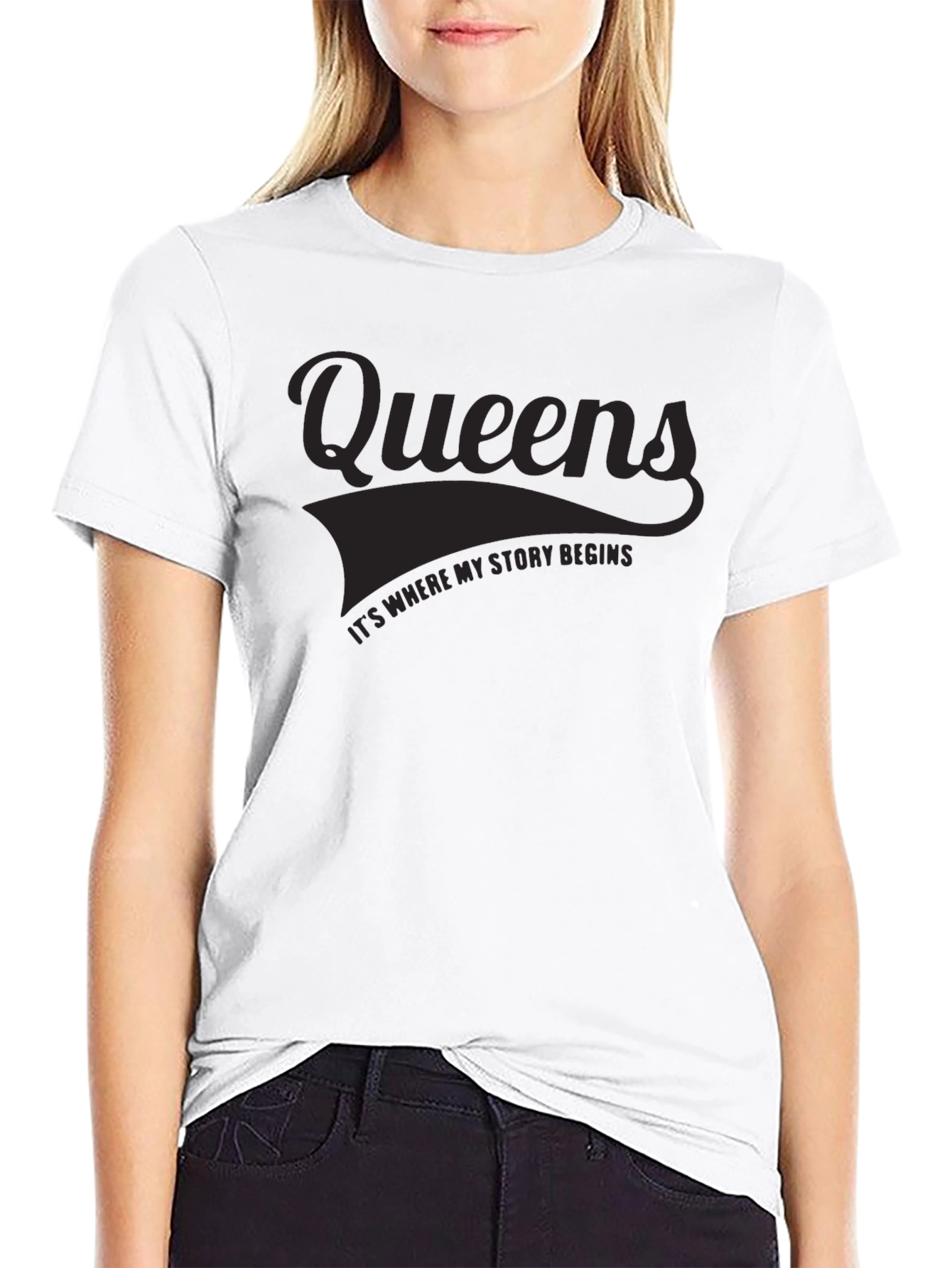 Queens Story Begins Black T-Shirt
